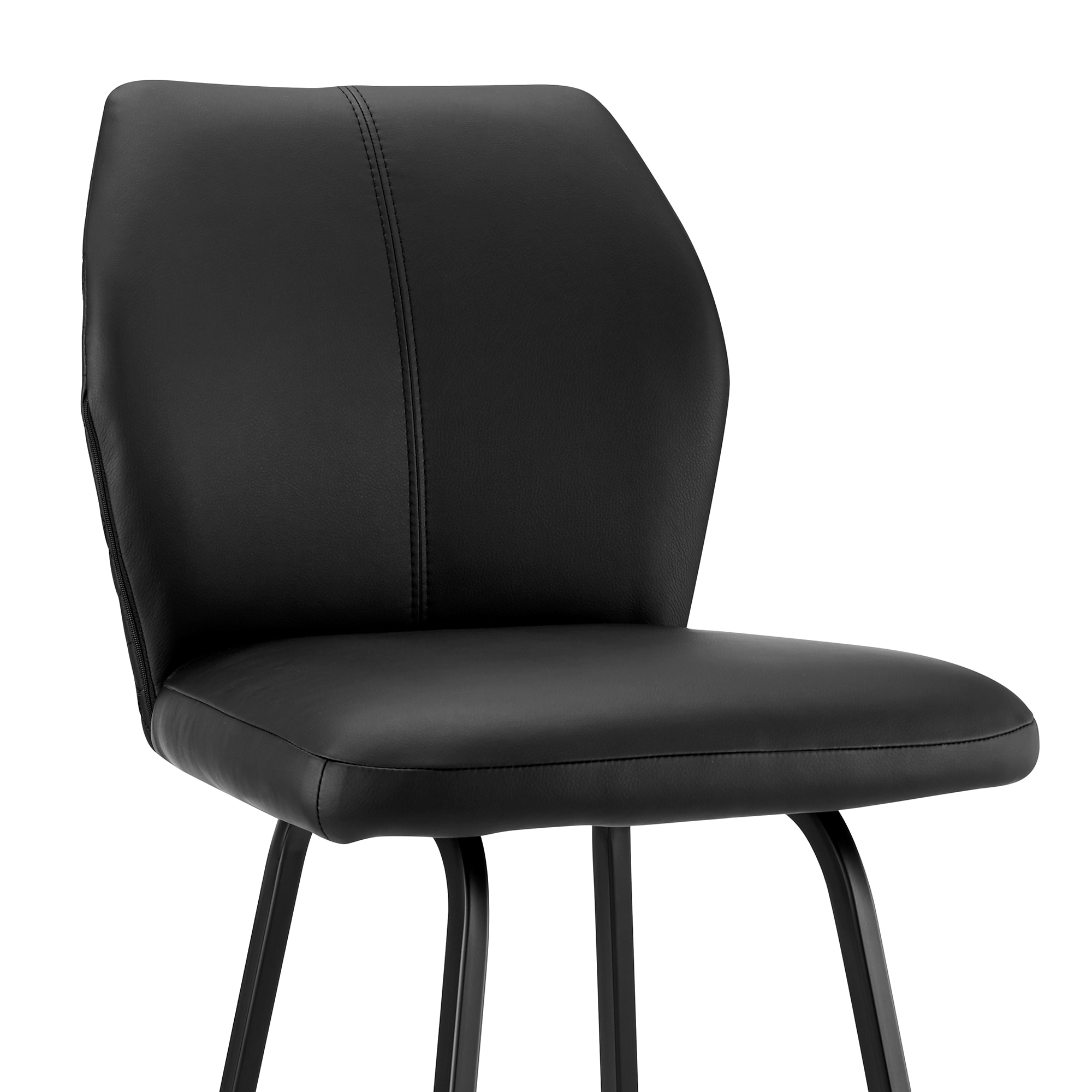 Modern Tandy Black Faux Leather 26" Counter Stool with Metal Frame