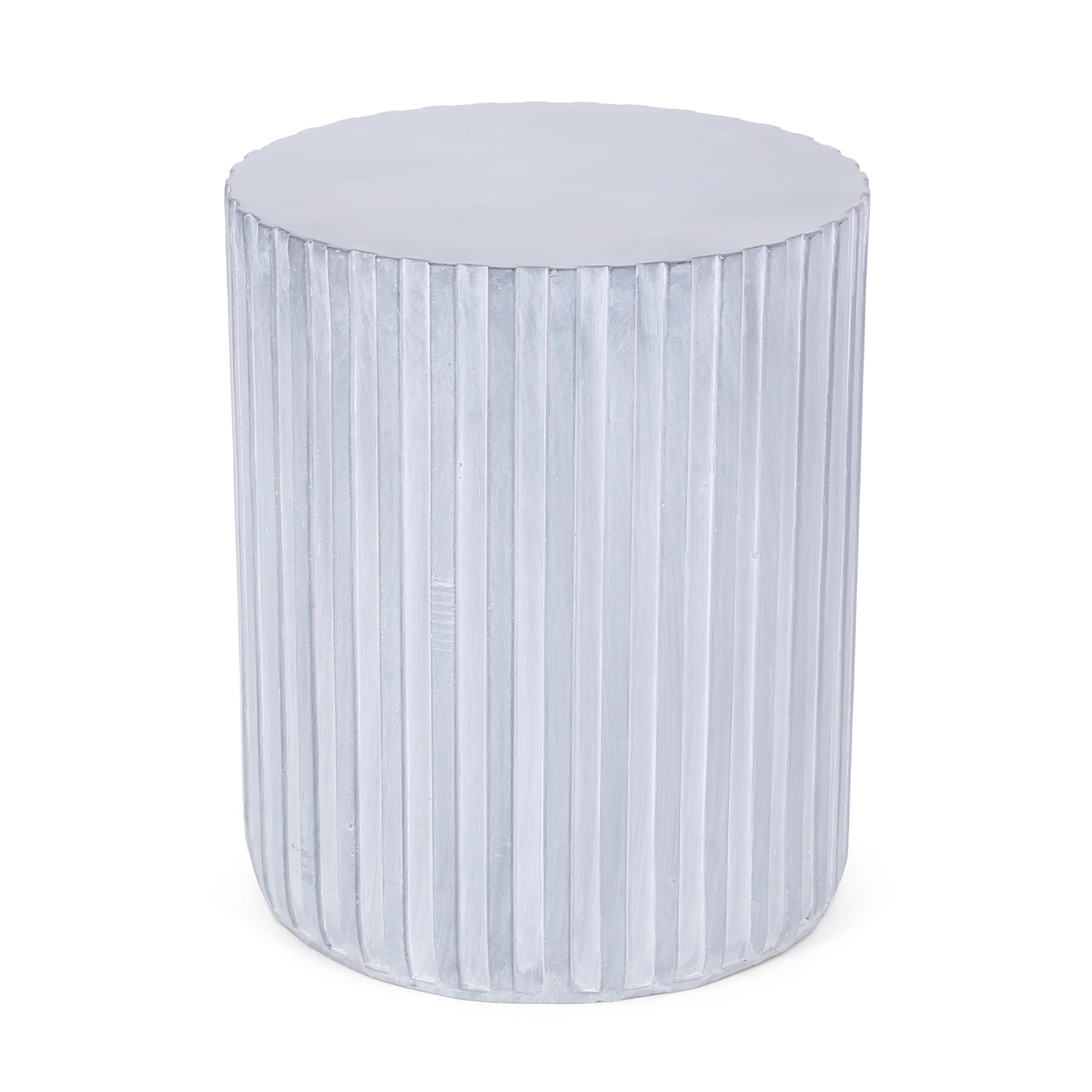 AHIOU HOME ZAAHG-73438.00GS 18.75-in Light Blue Magnesium oxide Barrel Garden Stool