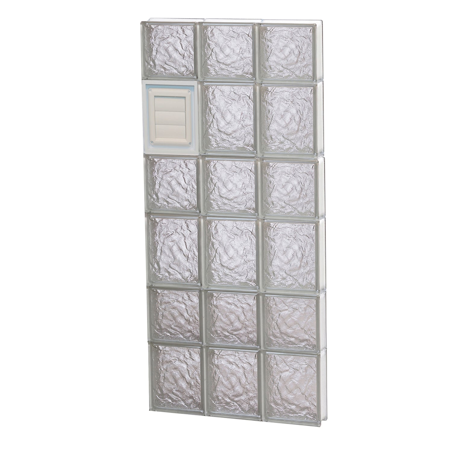 REDI2SET D1842IS Ice Glass 17-1/4-in x 40-1/2-in Frameless Replacement Dryer vent Glass Block Window