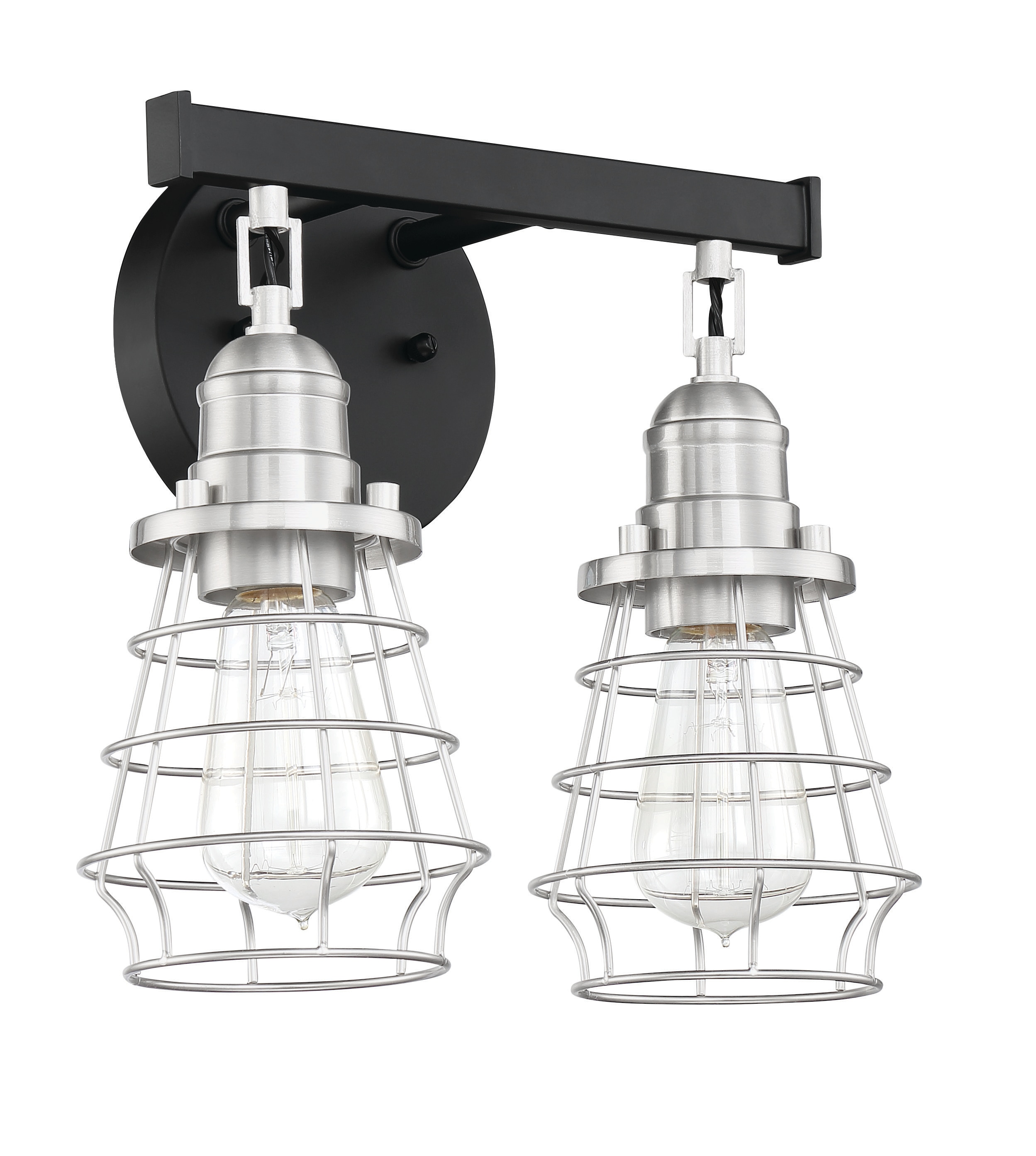Craftmade 50602-FBBNK Thatcher 12-in 2 -Light Black Transitional Vanity light