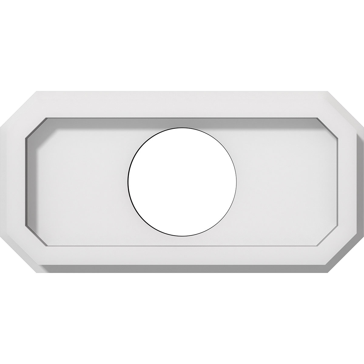 Ekena Millwork CMP10X5ED-03000 Emerald 10-Inches W x 5-Inches L Contemporary White PVC Whole Ceiling Medallion