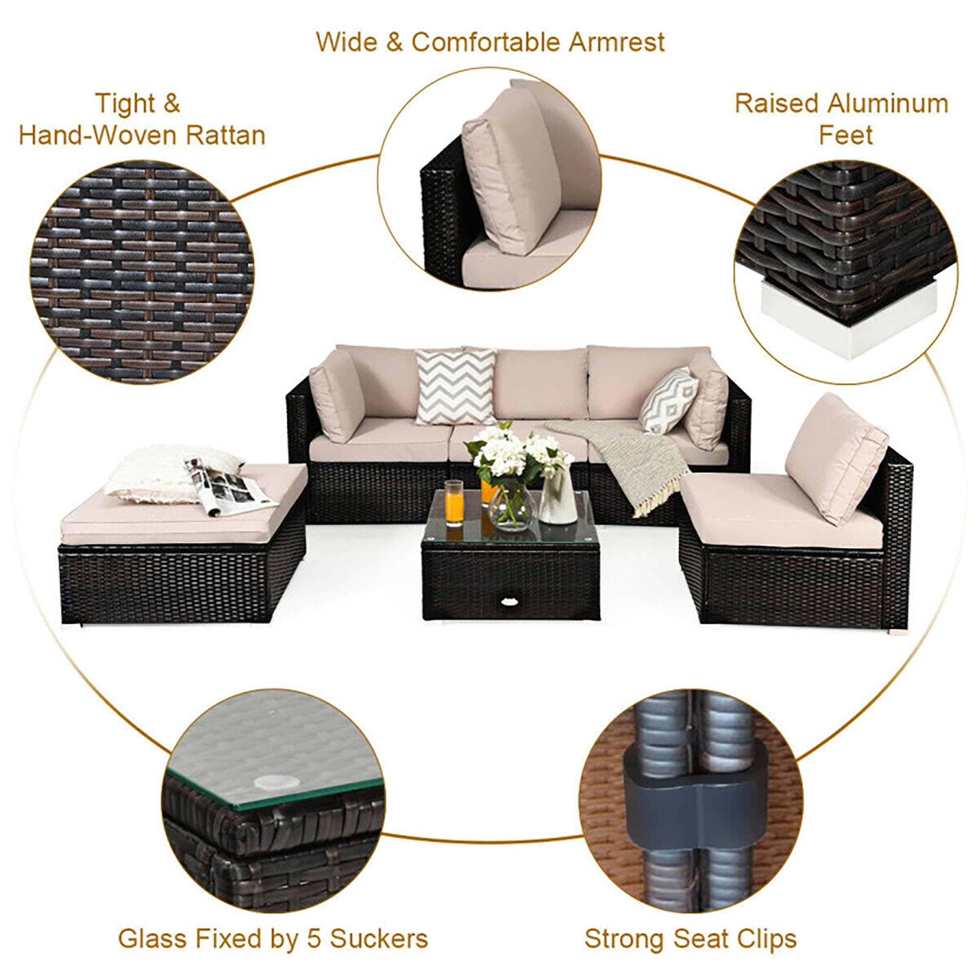 CASAINC CN-RS5003WT Patio-Conversation-Sets - View #6