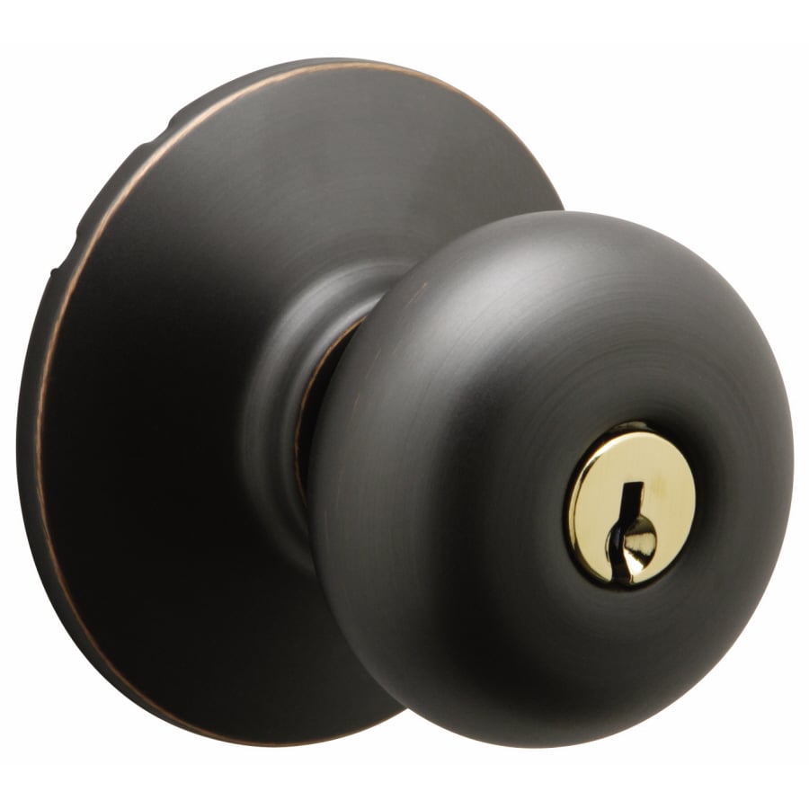 Schlage Plymouth Aged Bronze Keyed Entry Door Knob in the Door Knobs ...