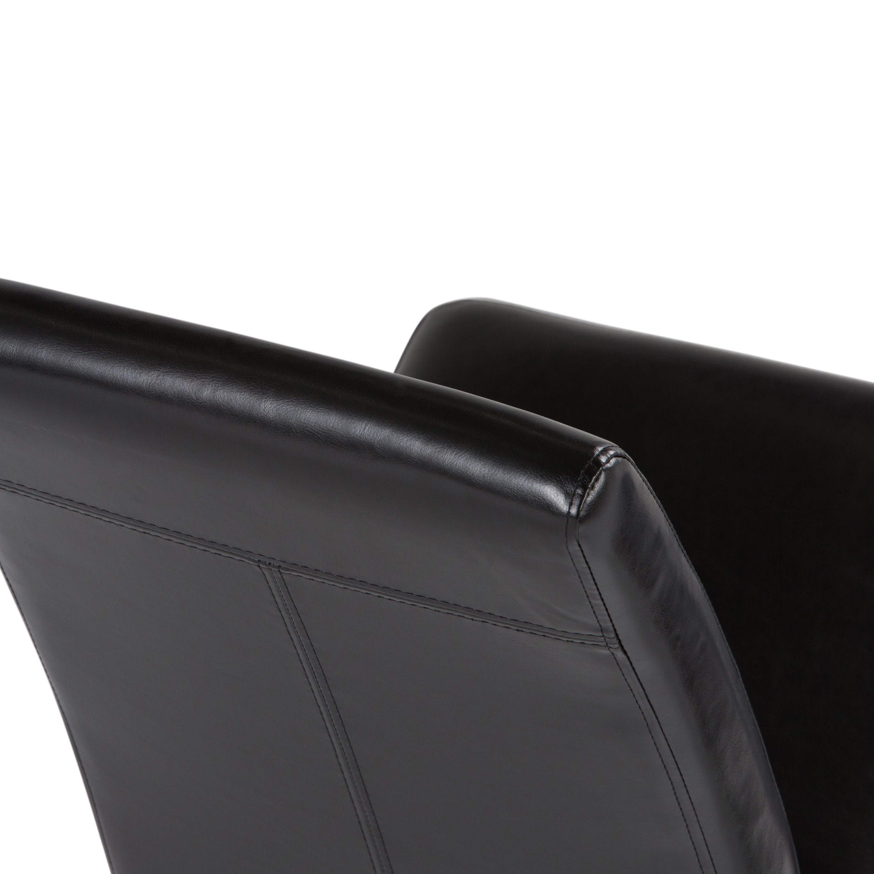 Acadian Midnight Black Faux Leather Upholstered Parsons Side Chair
