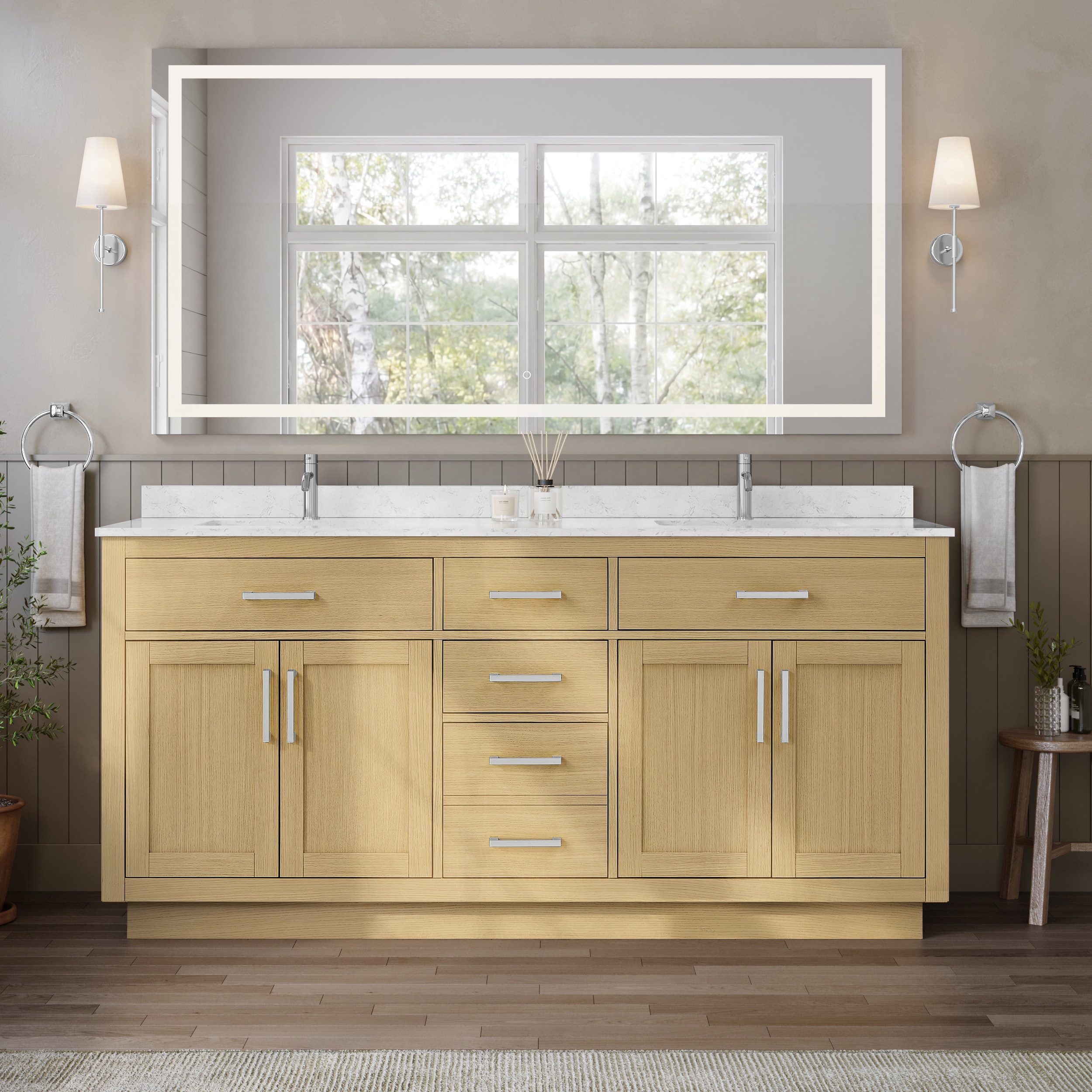 Wyndham Collection Beckett Bathroom Vanity with Toe Kick and Undermount Square Sink Options
