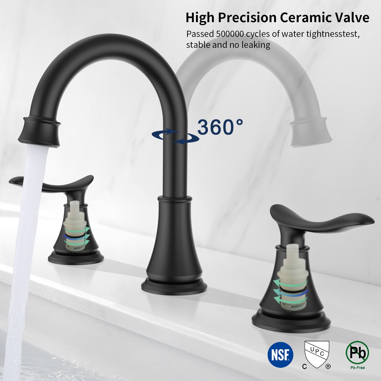 WELLFOR WF-B3373-MB Lavatory-Faucets - View #3