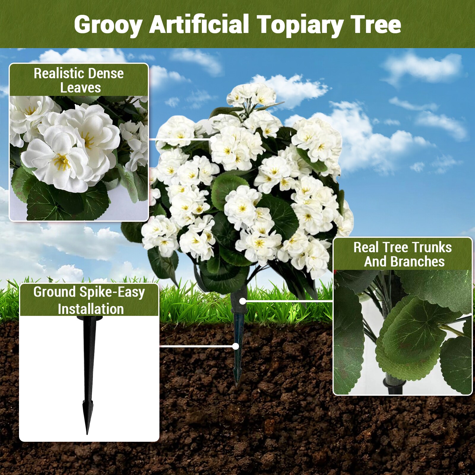 Der Rose PHK-34MBUCFD-HF2 Artificial-Plants-Trees - View #2