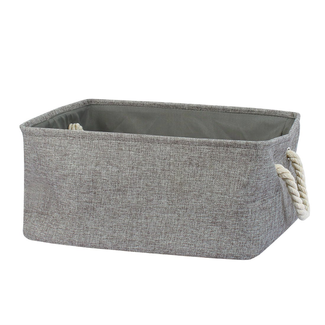 Unique Bargains Fabric Storage Basket with Dual Handles Collapsible Storage Bins for Toys Laundry Clothes Storage Home Organizer for Bedroom Office Closet Gray Small
