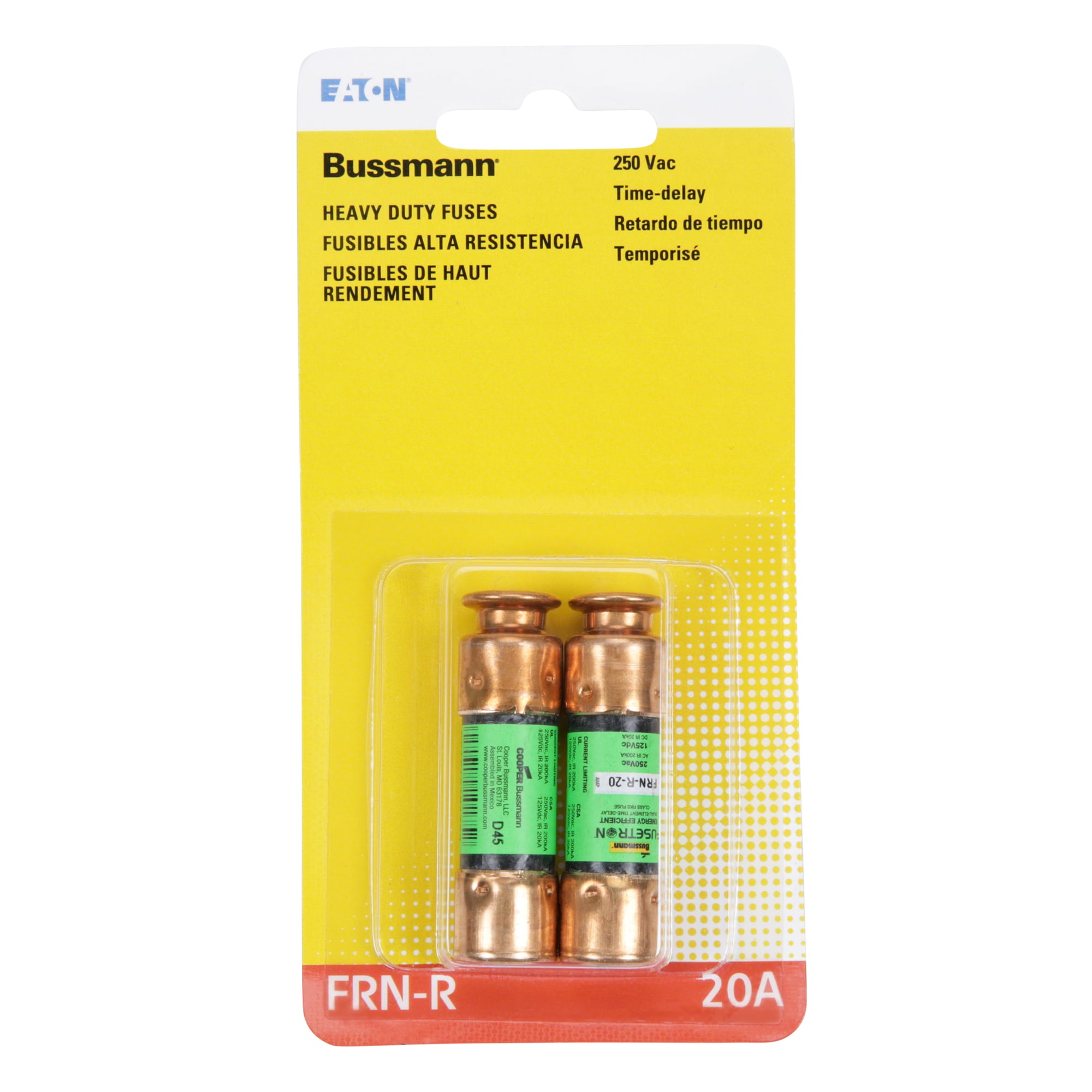 Cooper Bussmann 2-Pack 20-Amp Time Delay Cartridge Fuse in the Fuses  department at