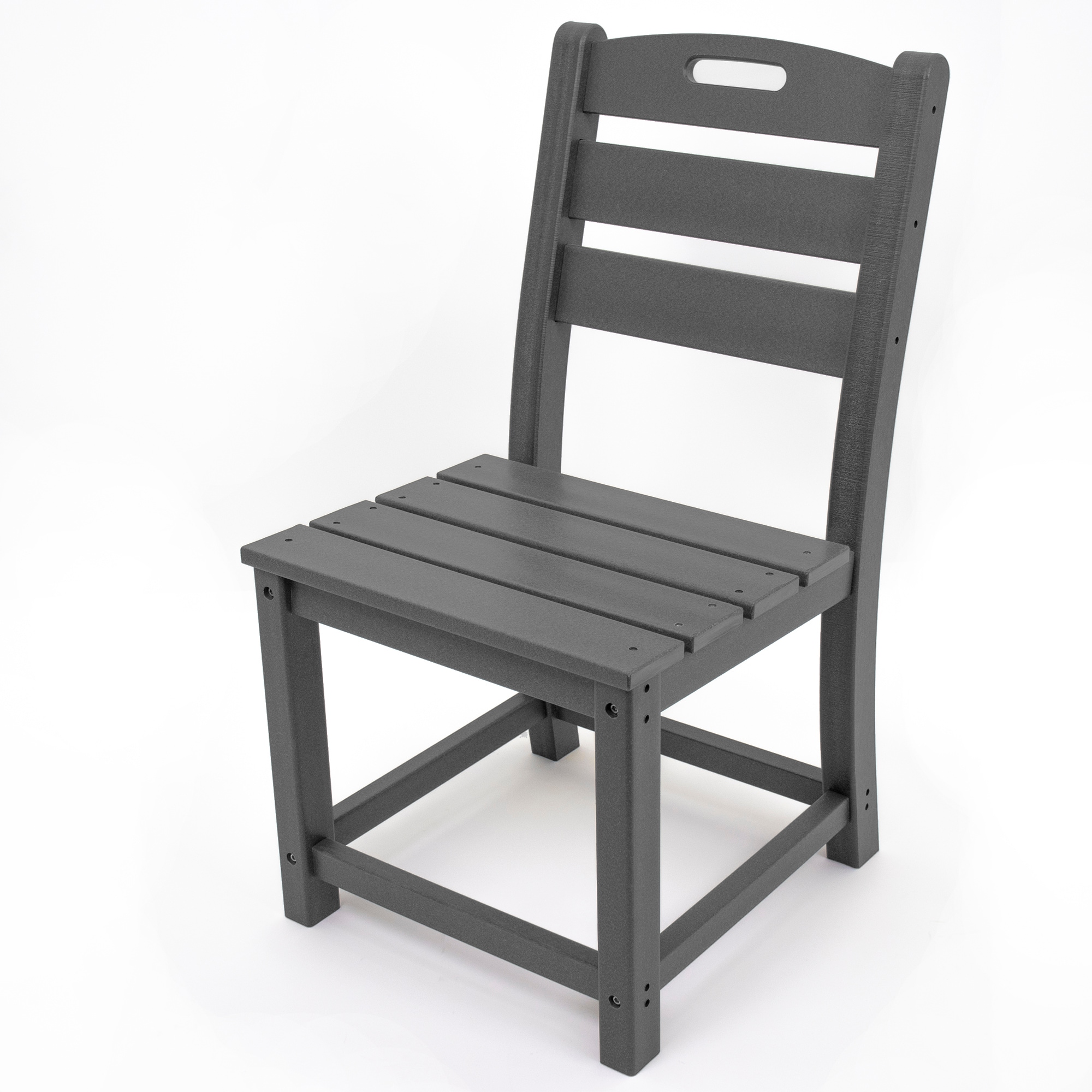 Upland DC-HE01-GR Dining chair Gray HDPE Frame Stationary Dining Chair with Gray Slat Seat