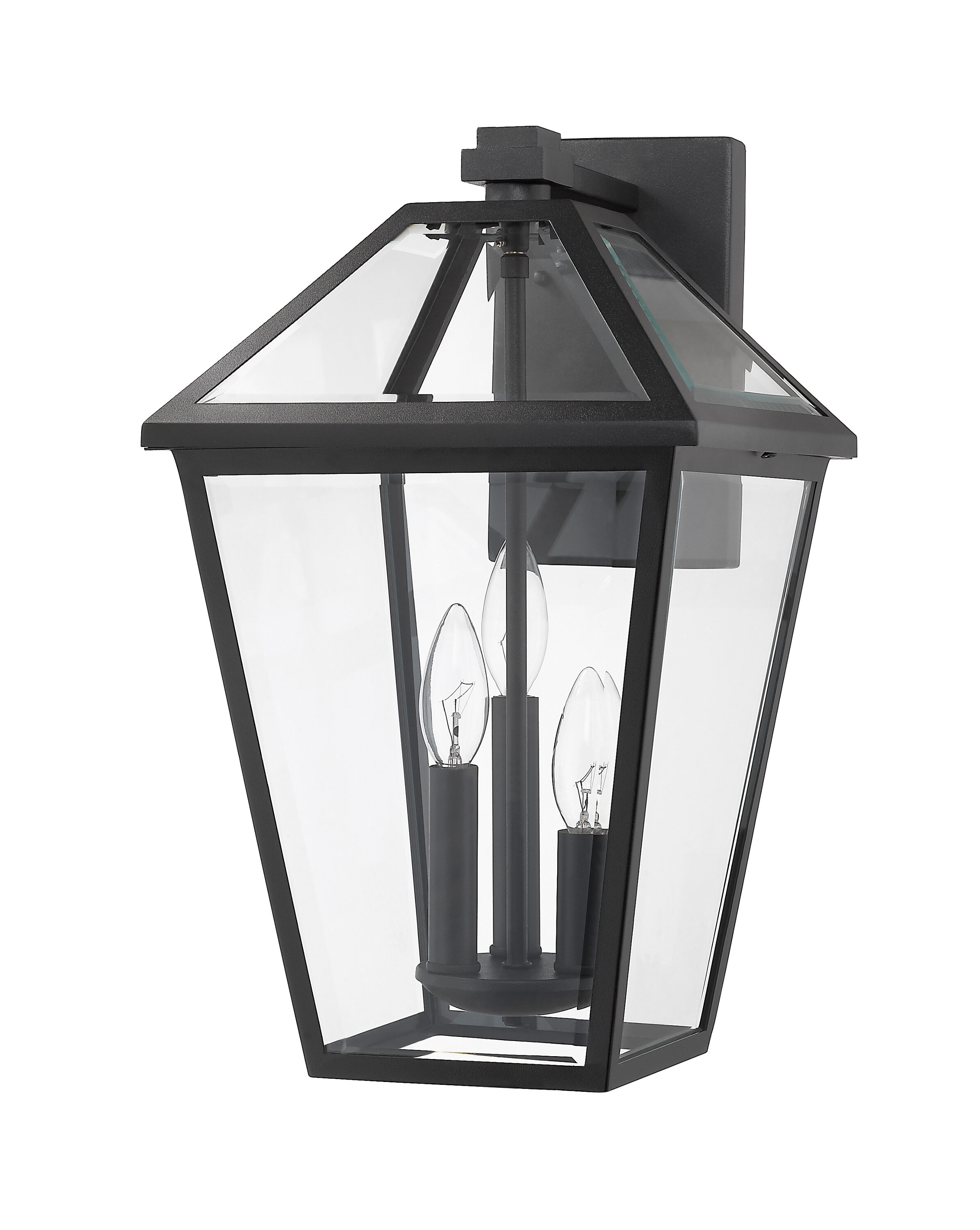 Black Dimmable Lantern Style Outdoor Wall Sconce