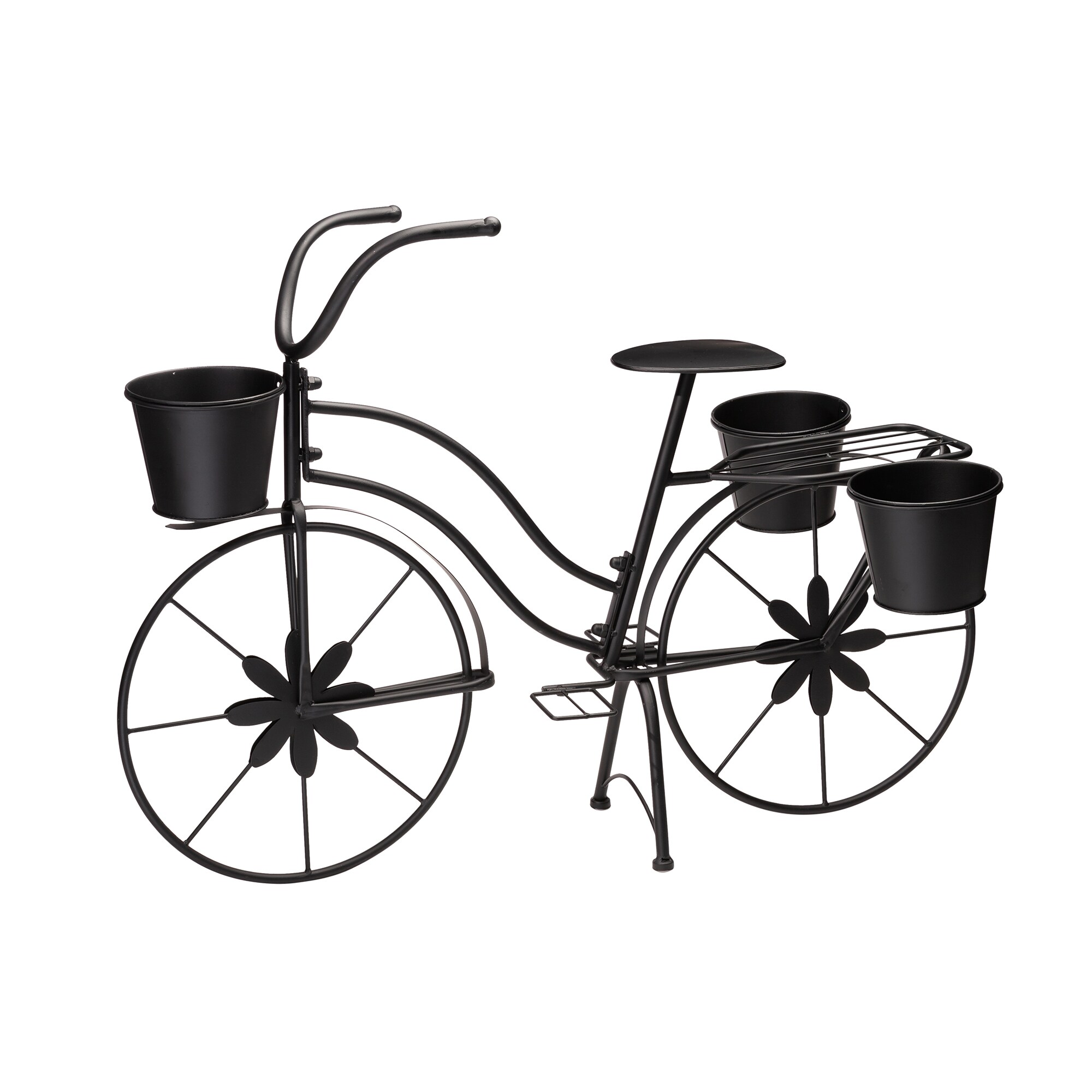 Glitzhome 2007200024 36.5-in W x 26-in H x 36.5-in D Black Metal Indoor/Outdoor Planter Stand Included