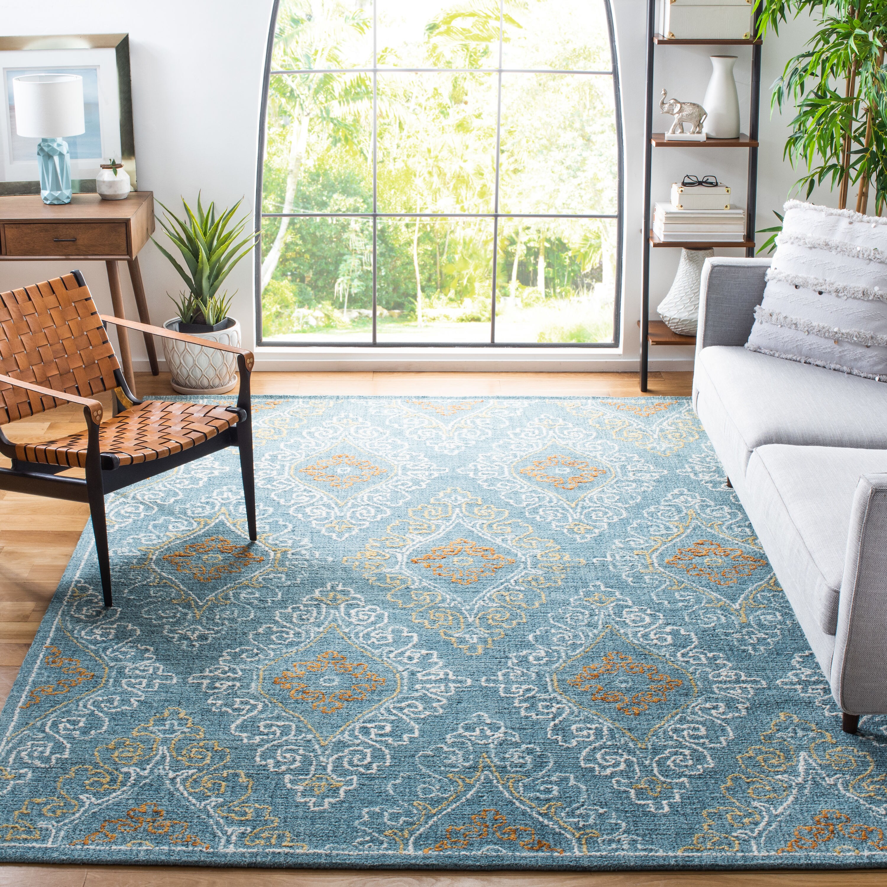 Handmade Tufted Blue Wool Round Area Rug, 8' Diameter