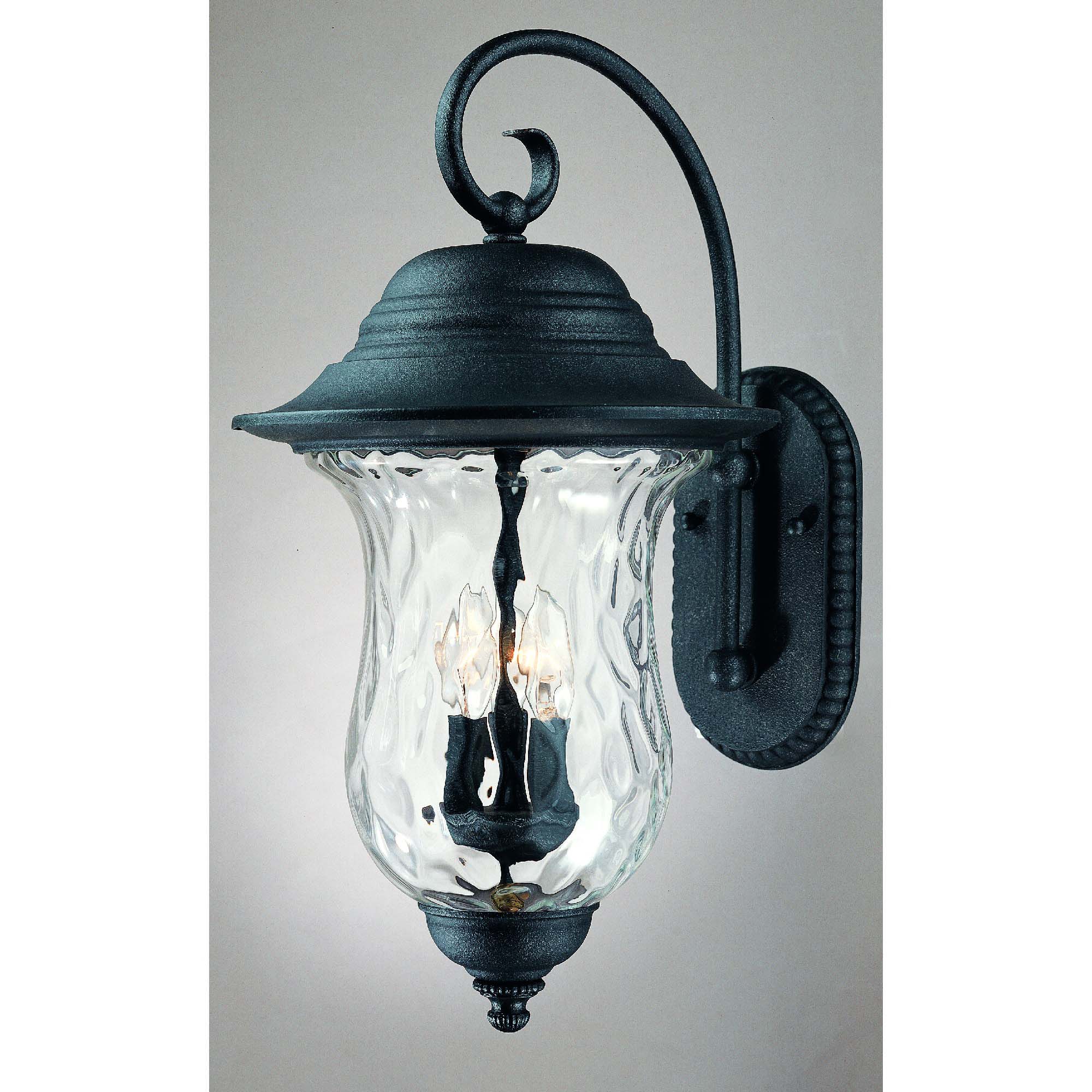 Aurora Antique Iron 23.5" Outdoor Wall Sconce with Water Glass