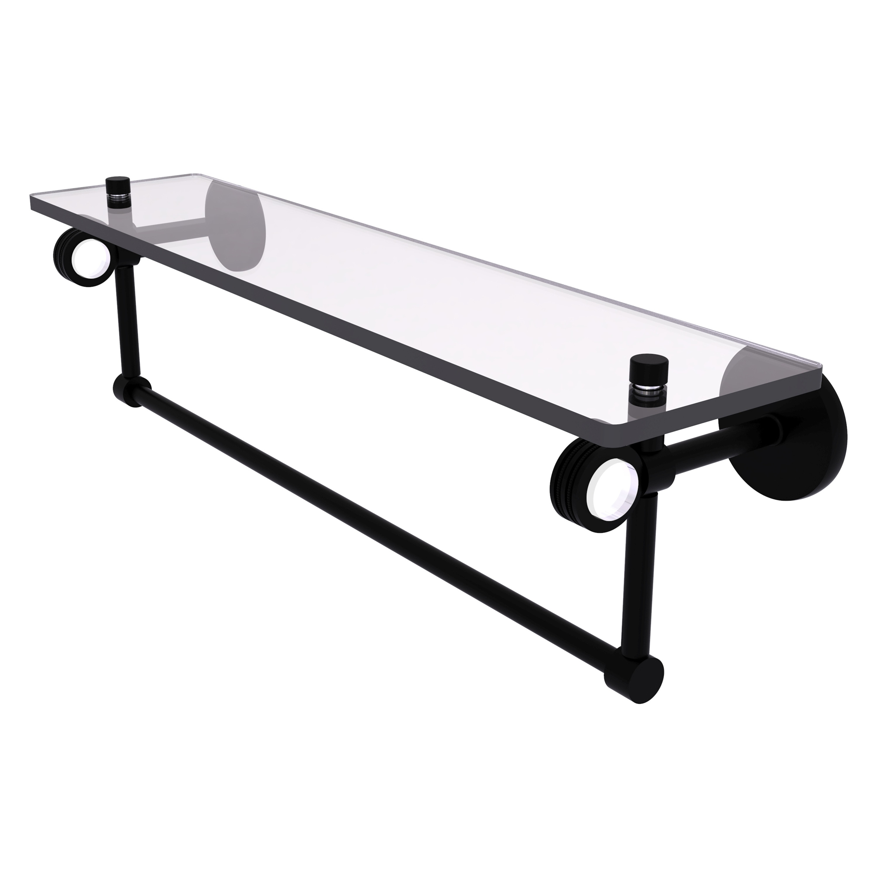 Allied Brass CV-1TBD-22-BKM Clearview 22-in Matte Black Wall mount Single Towel Bar