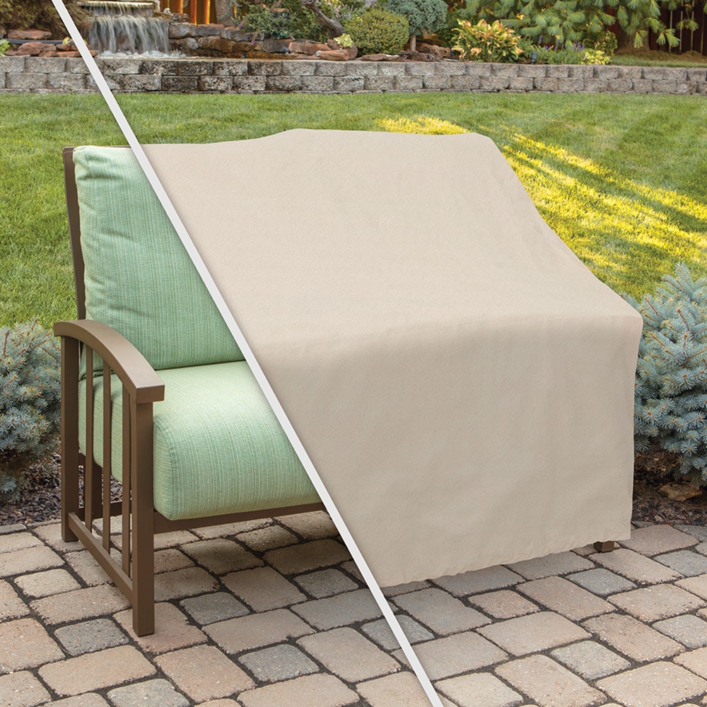 style selections tan polyester loveseat patio furniture cover