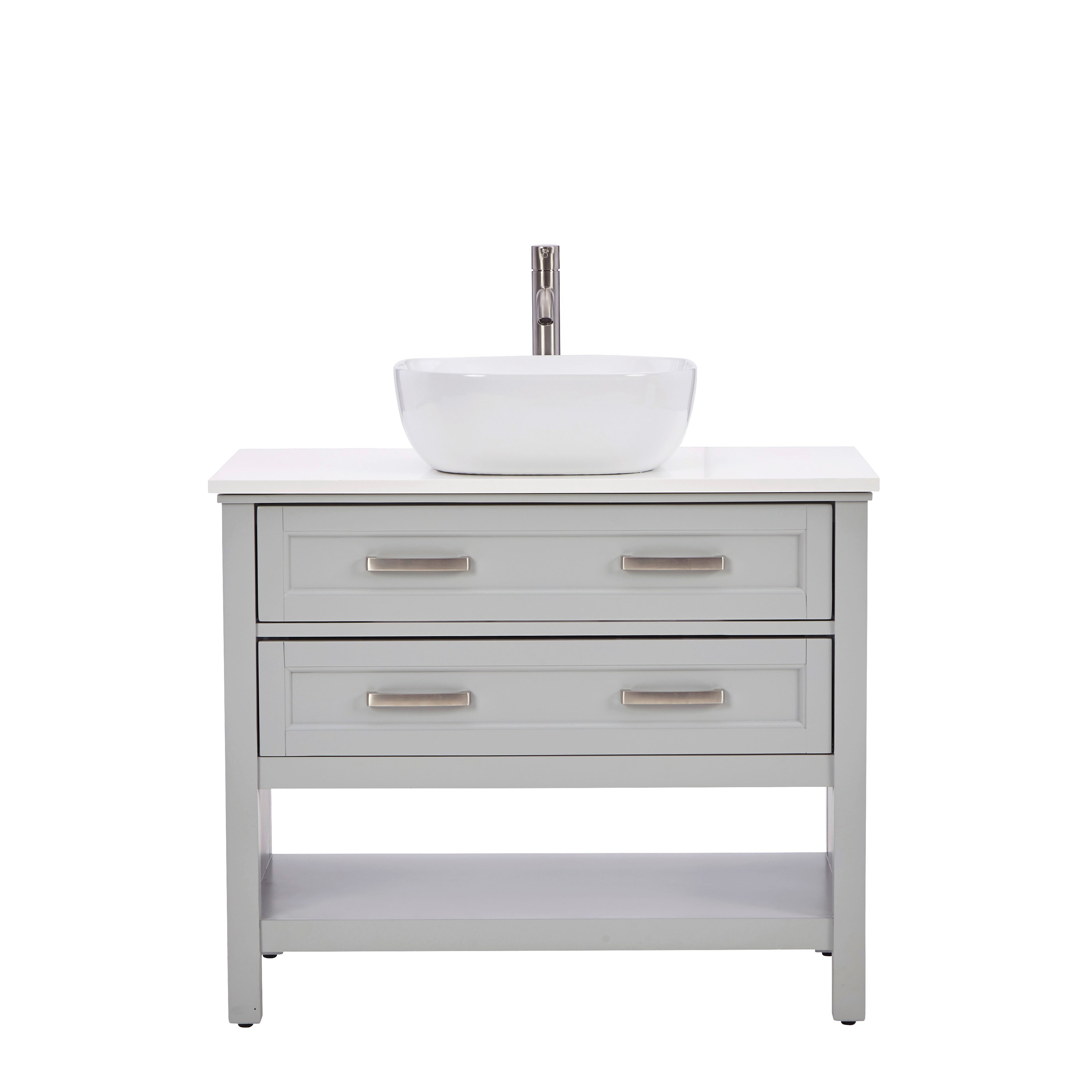 Style Selections Cromlee 36-in Light Gray Single Sink Bathroom Vanity ...