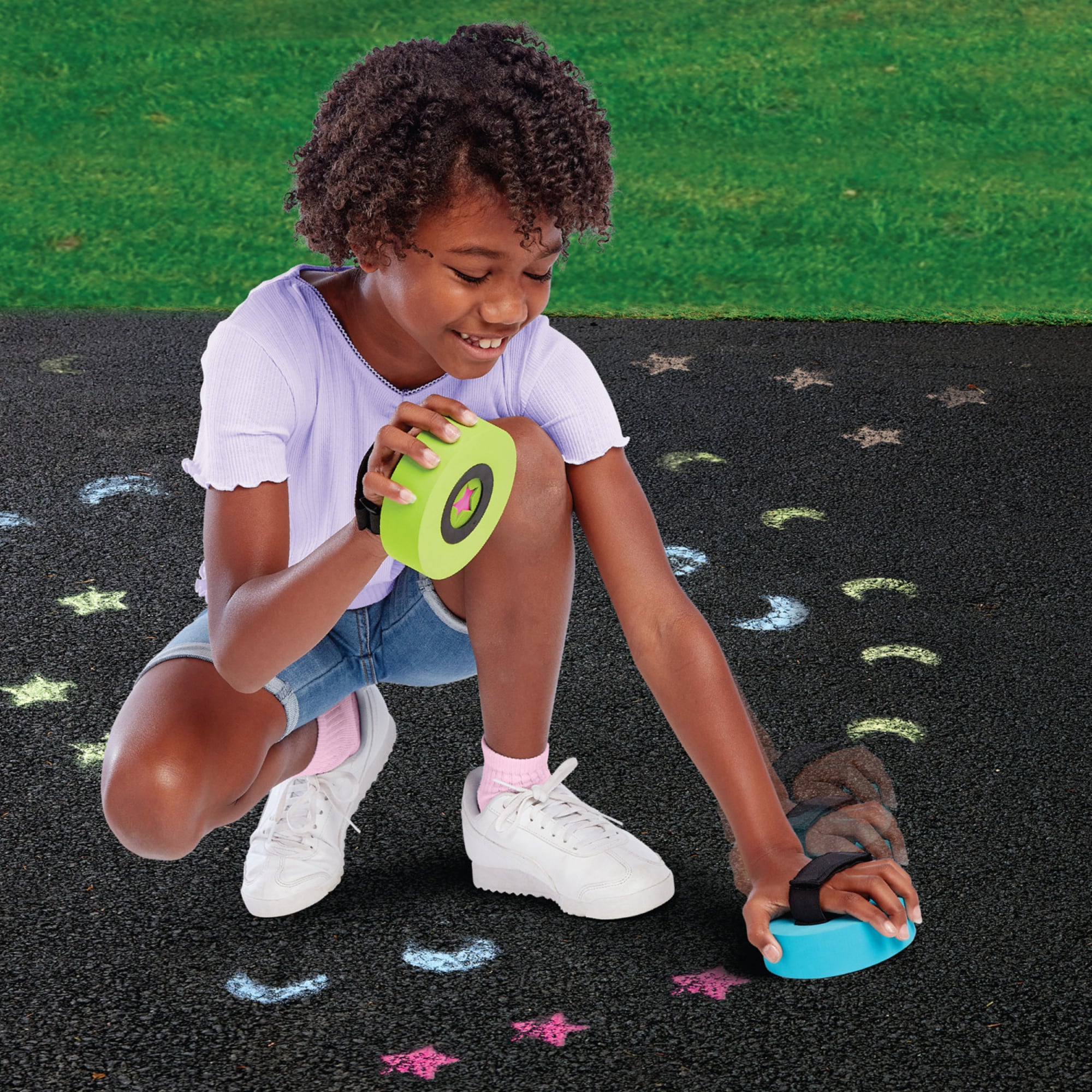 Crazy Cool Chalk Stomp Stampers Washable Outdoor Chalk Set