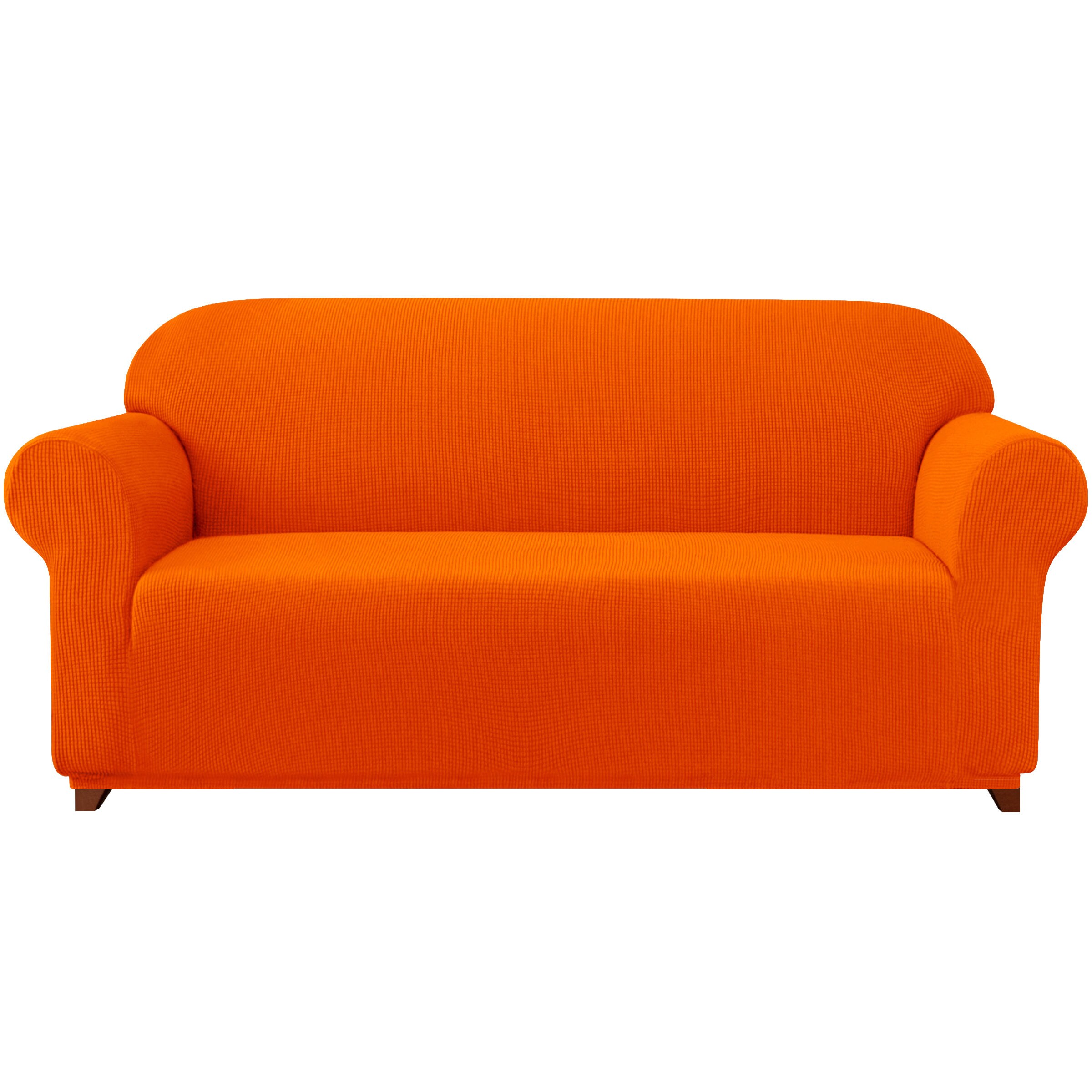 Subrtex SBTSF3003 Textured Grid Orange Jacquard Sofa Slipcover 118-Inches W x 41-Inches H x 42-Inches D