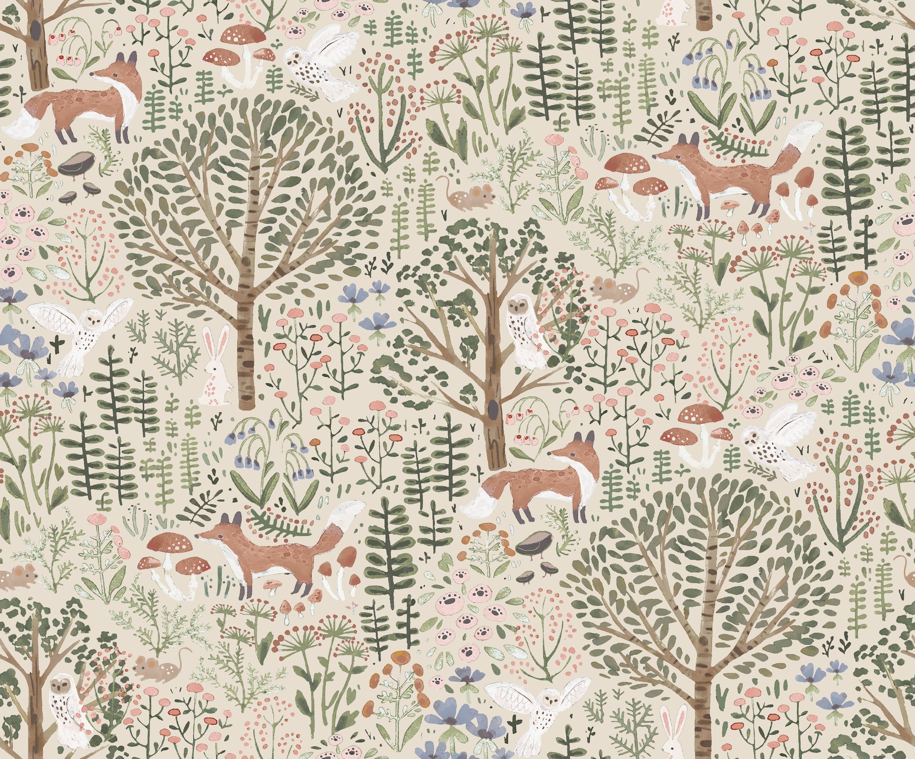 RoomMates RMK12591PLW 30.8-Sq. Feet Brown Vinyl Animals Self-adhesive Peel and Stick Wallpaper