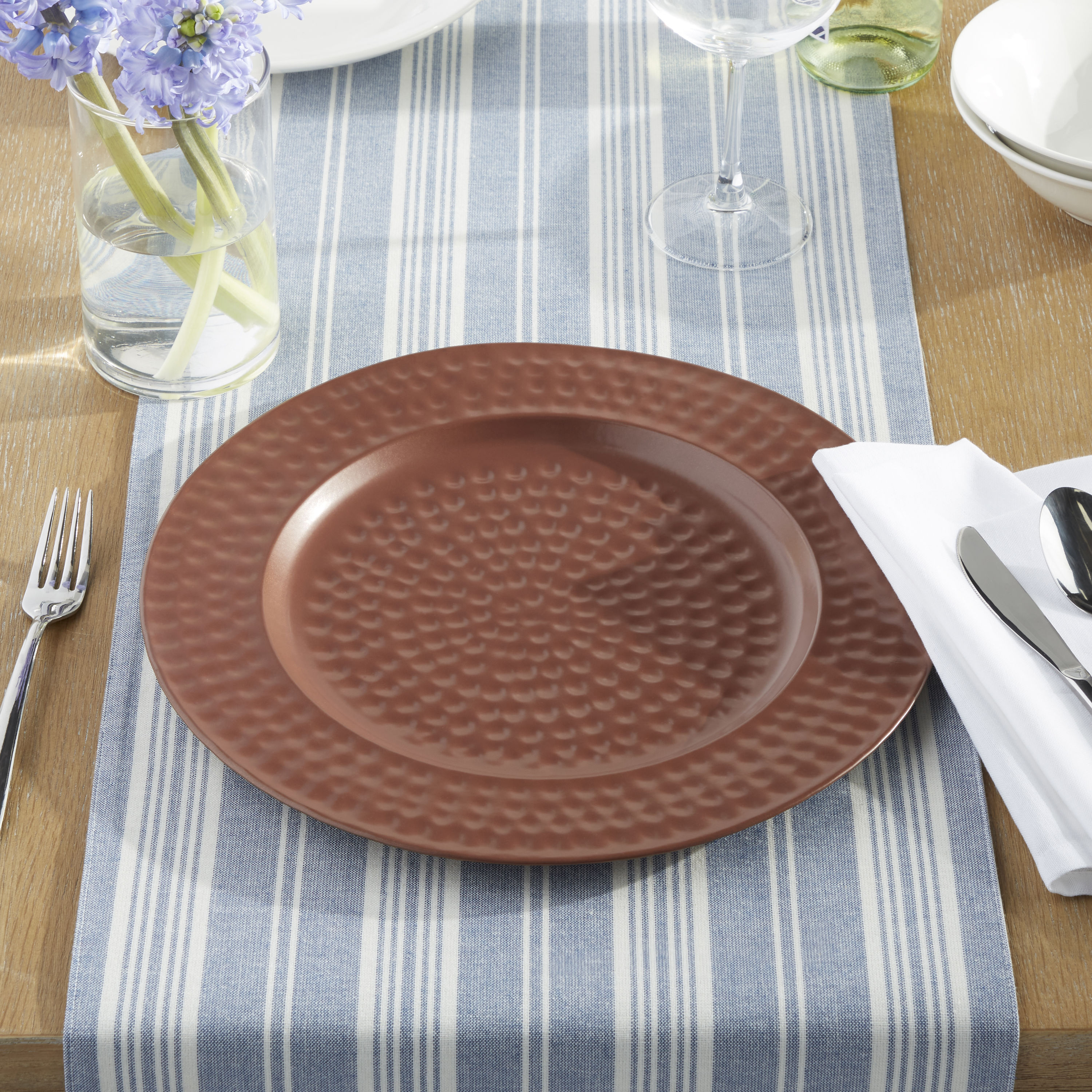 Set of 4 Hammered Copper Plates Elegant Copper Dinnerware Plates
