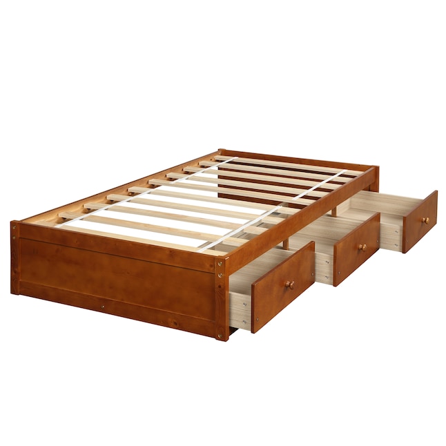 Platform Bed Solid Wood Storage, Platform Bed With Drawers No Headboard
