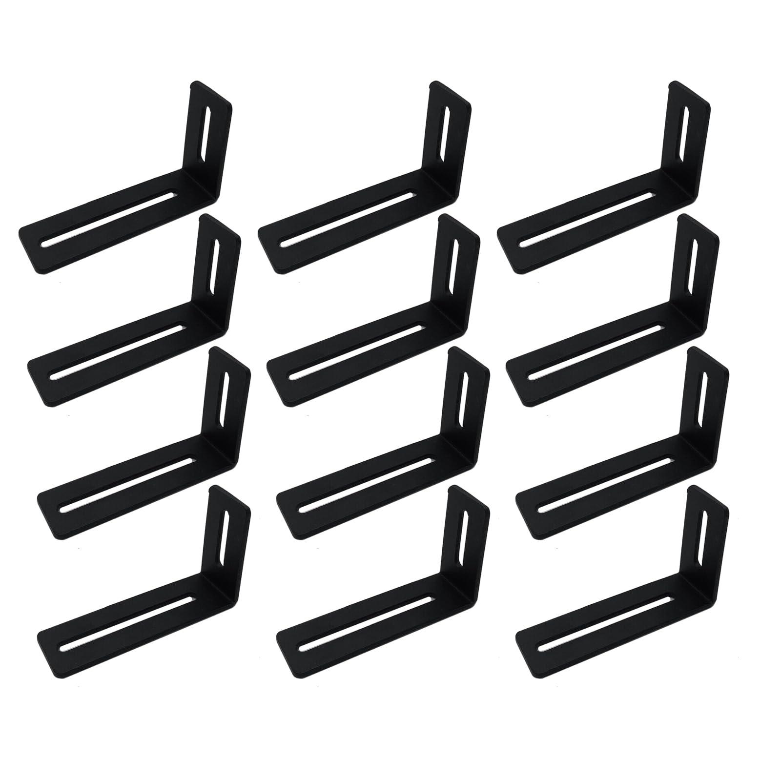 JVFCXXV  12PCS L Shape Corner Brace with Slot Adjustable Angle Bracket Heavy Duty Cold Rolled Steel 90 Degree Corner Fastener for Wood Furniture