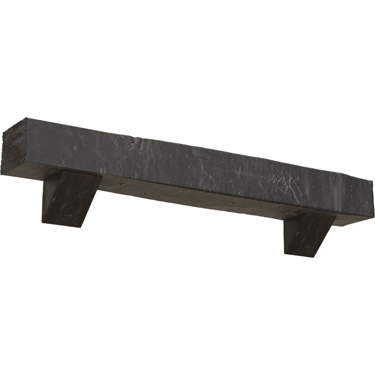 Ekena Millwork MANUKP06X08X60BKAC 60-in W x 6-in H x 8-in D Cedar (Aged) Hollow Urethane Rustic Fireplace Mantel
