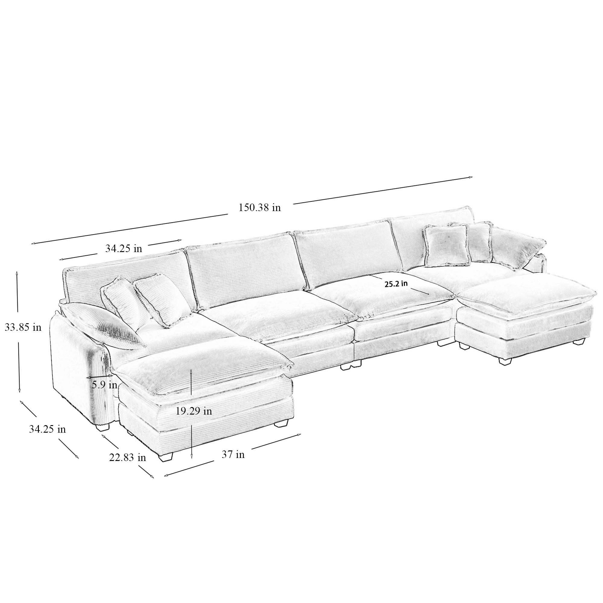 SINOFURN SYA020319GY Sofas-Loveseats - View #7