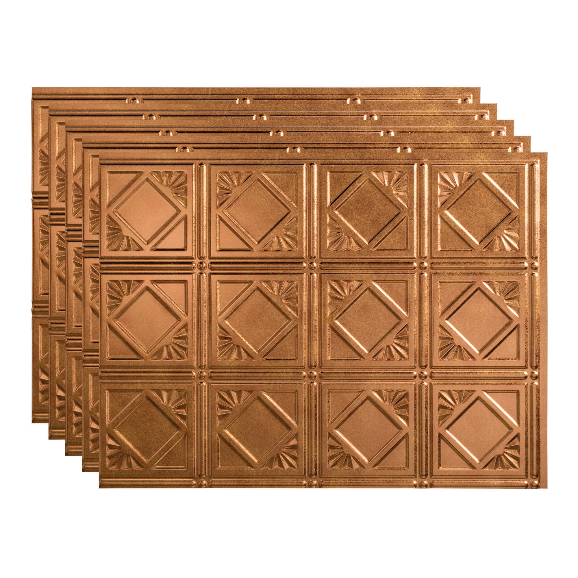 Fasade PB5131 Traditional 4 18.25-in x 24.25-in Vinyl Antique Bronze Backsplash Panels 5.0 -Pack