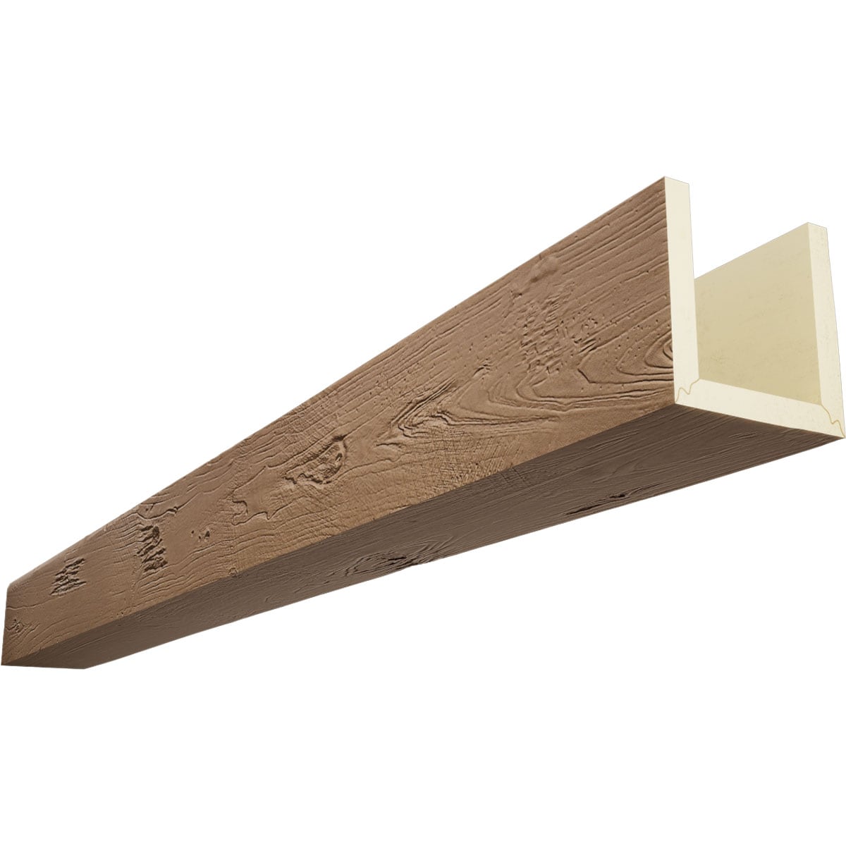 Ekena Millwork BMKP3C0120X120X192TF 1-in x 12-in x 16-ft Toffee Finished Urethane U-Shaped Decorative Beam