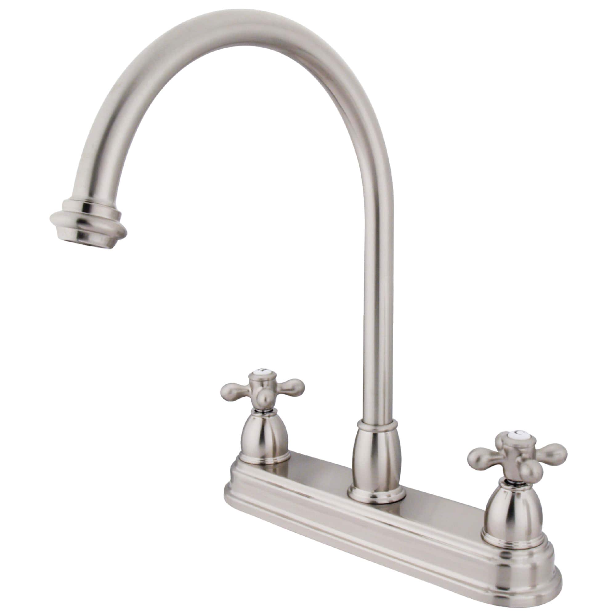 Elements of Design EB3748AX Chicago Brushed Nickel Double Handle Deck-mount Kitchen Faucet ( Deck Plate Included )