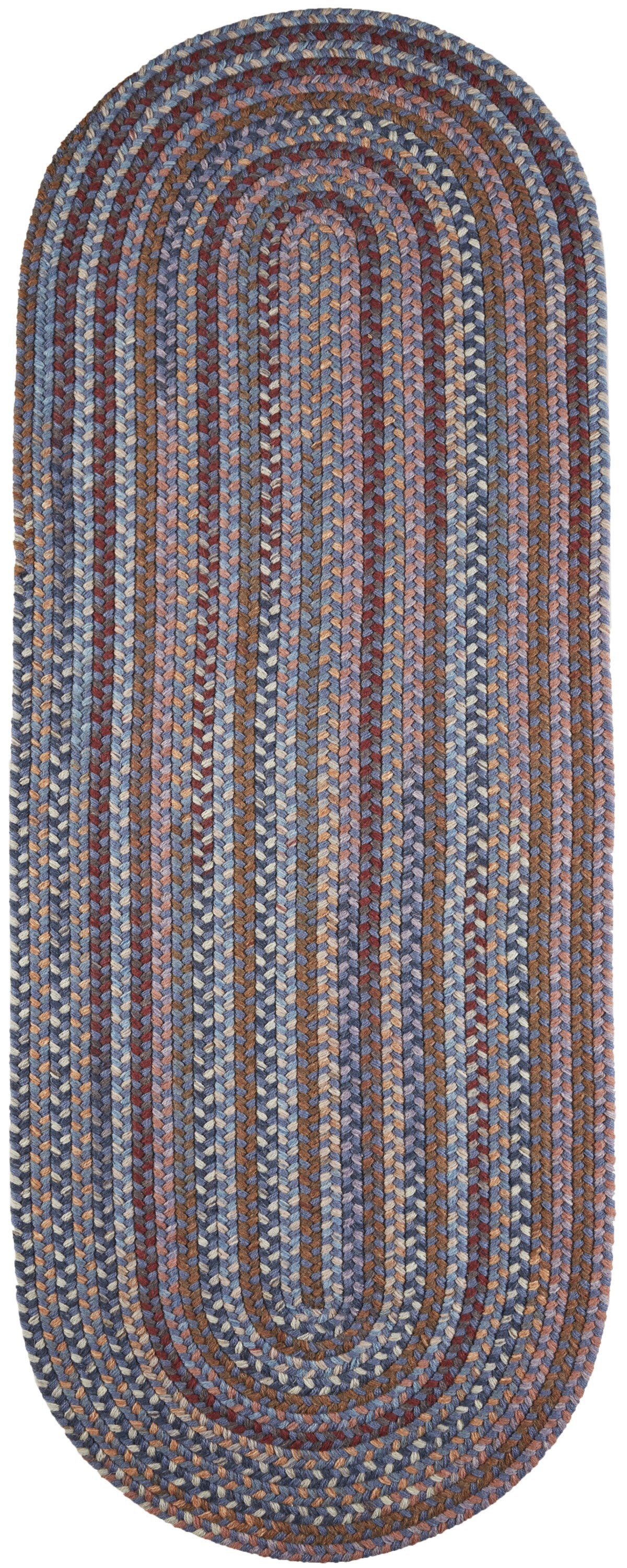 Rhody Rug AS92R024X072 2 x 6 (ft) Braided Wool Blue Dragon Oval Indoor Geometric Area rug