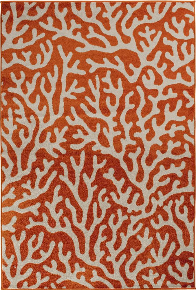 Natco Courtyard 7 X 10 (ft) Tangerine Indoor/Outdoor Tropical Area Rug ...