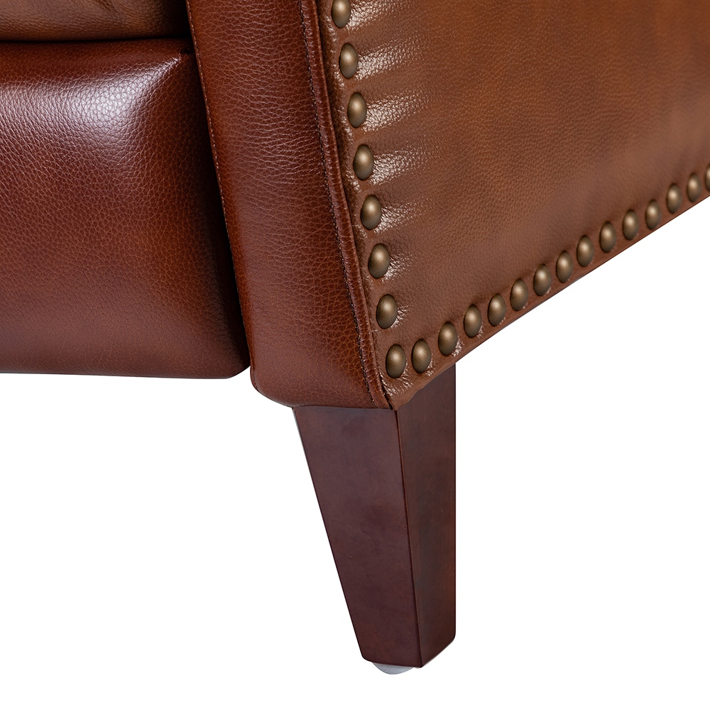 14 Karat Home Brown Leather Upholstered Recliner in the Recliners  department at