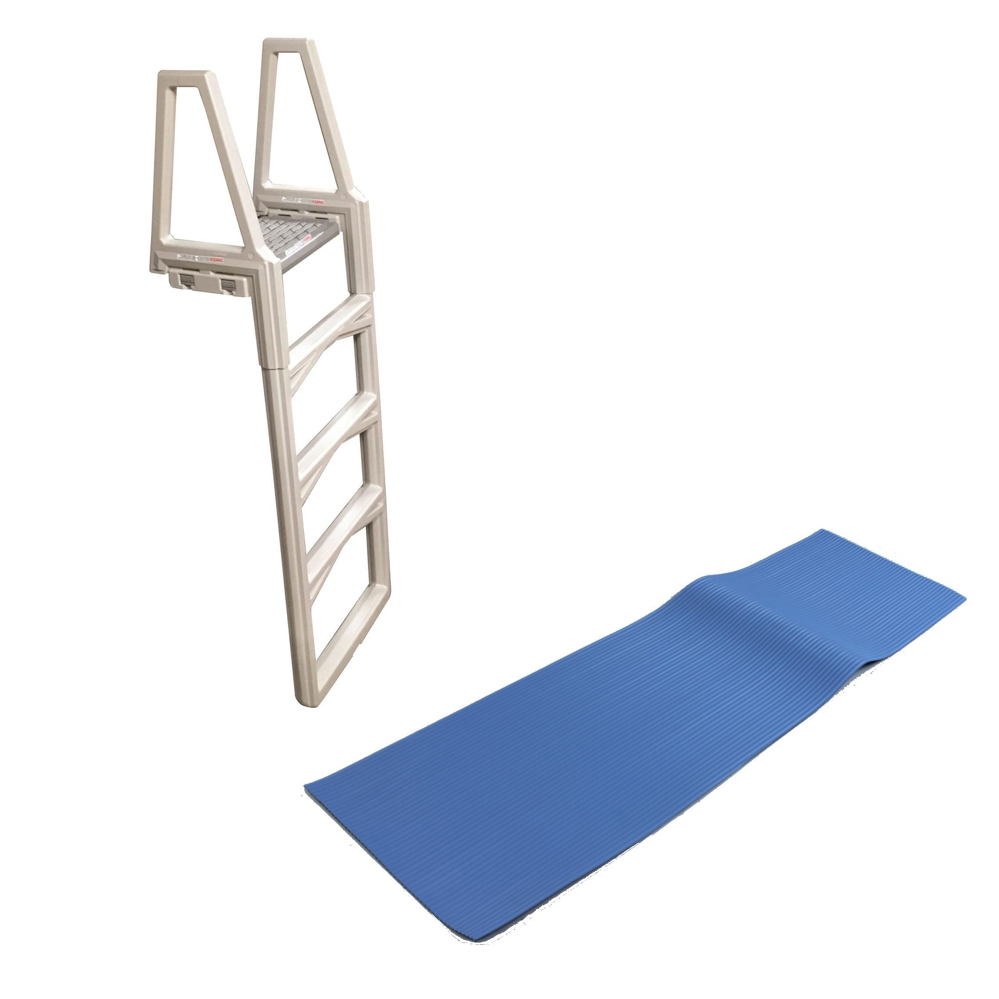 Blue Wave NE9877 Snap-Lock Deck Ground Gray Pool Ladder 