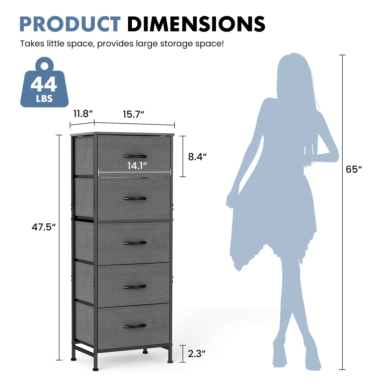 Sweetcrispy L-CAB-5HBC-48IN-GY dressers - View #6