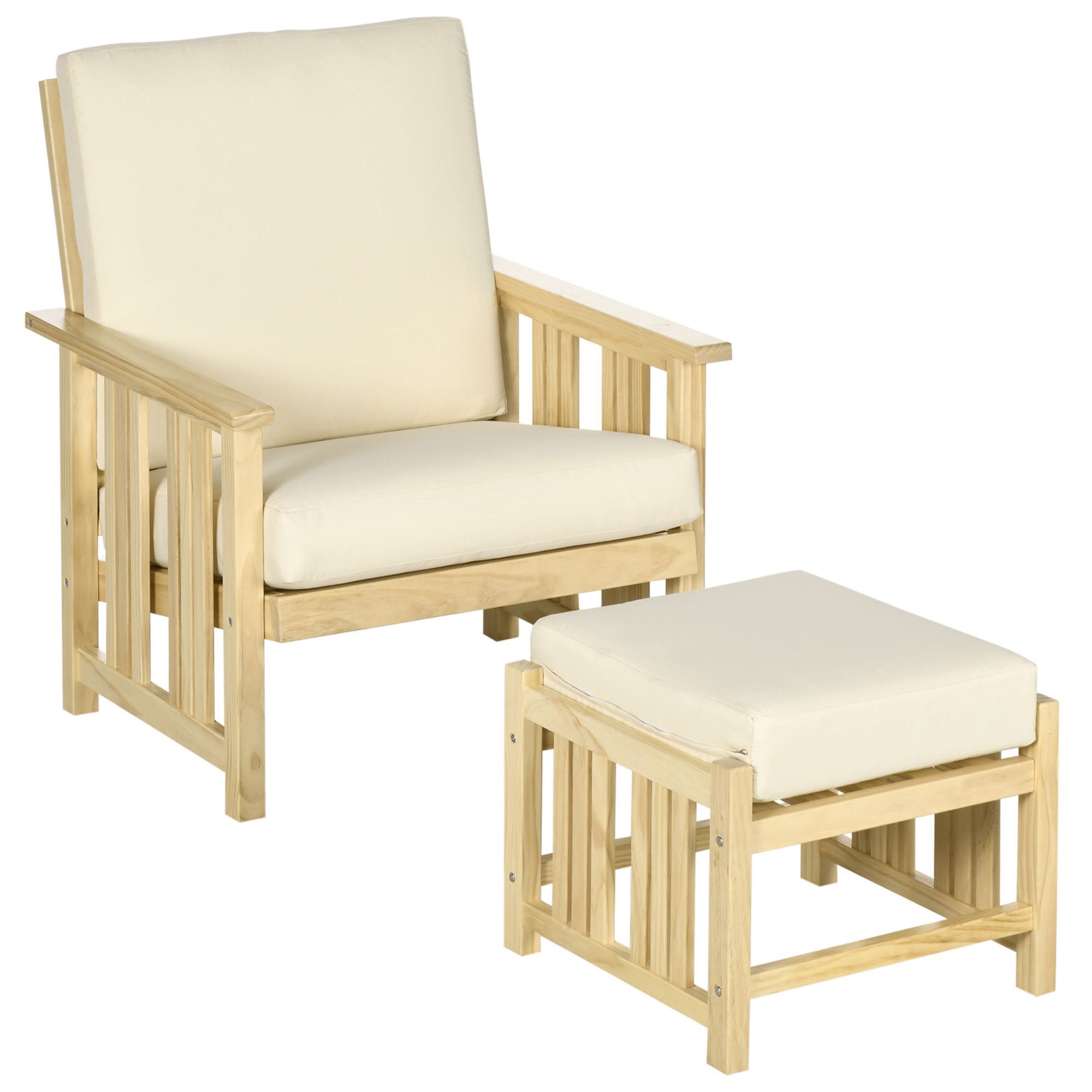 Miki Shinly AB-2509-83JJ 2 -Piece Patio Conversation Set with Off-white Cushions