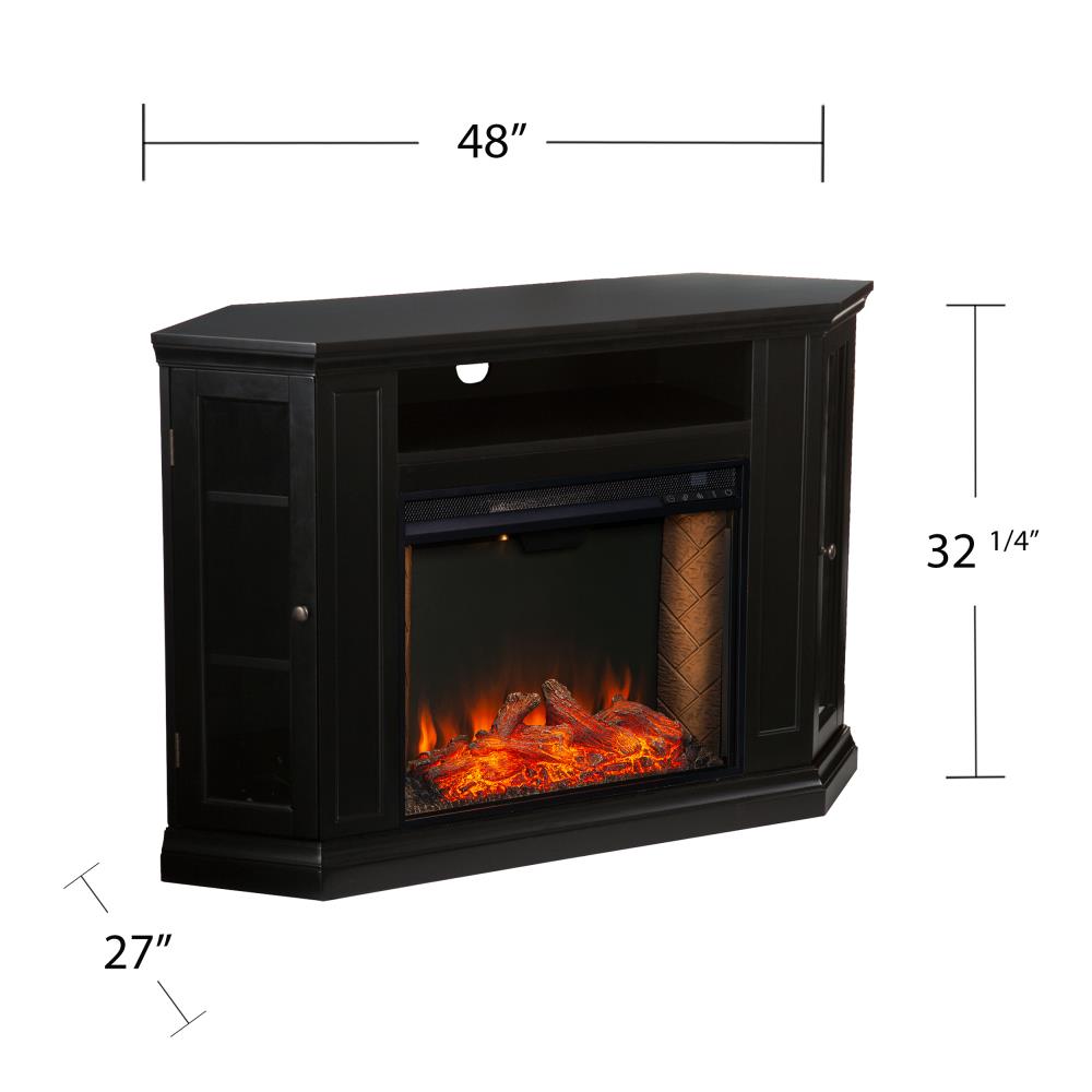 Boston Loft Furnishings 48-in W Black Fan-forced Electric Fireplace at ...