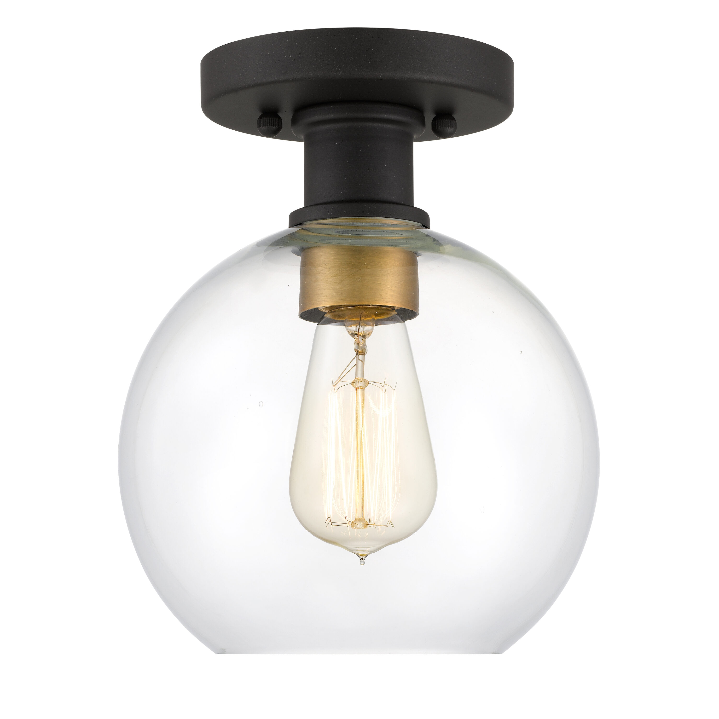 LTMATE LS10230DM JAZAVA 1 -Light 6.5-in Black Integrated LED Semi Flush Mount Light