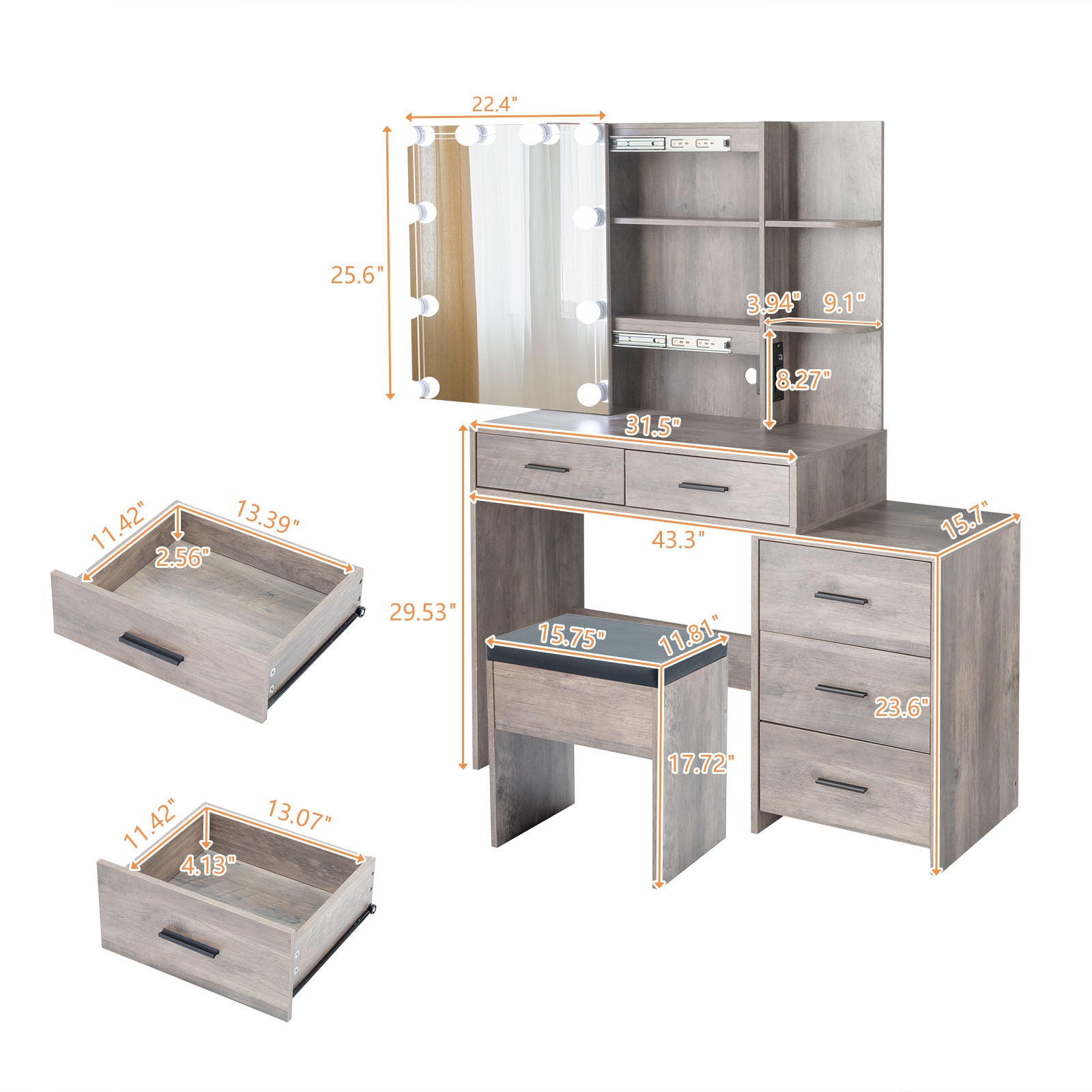 Winado LO1G52002011 Bedroom-Vanities - View #2