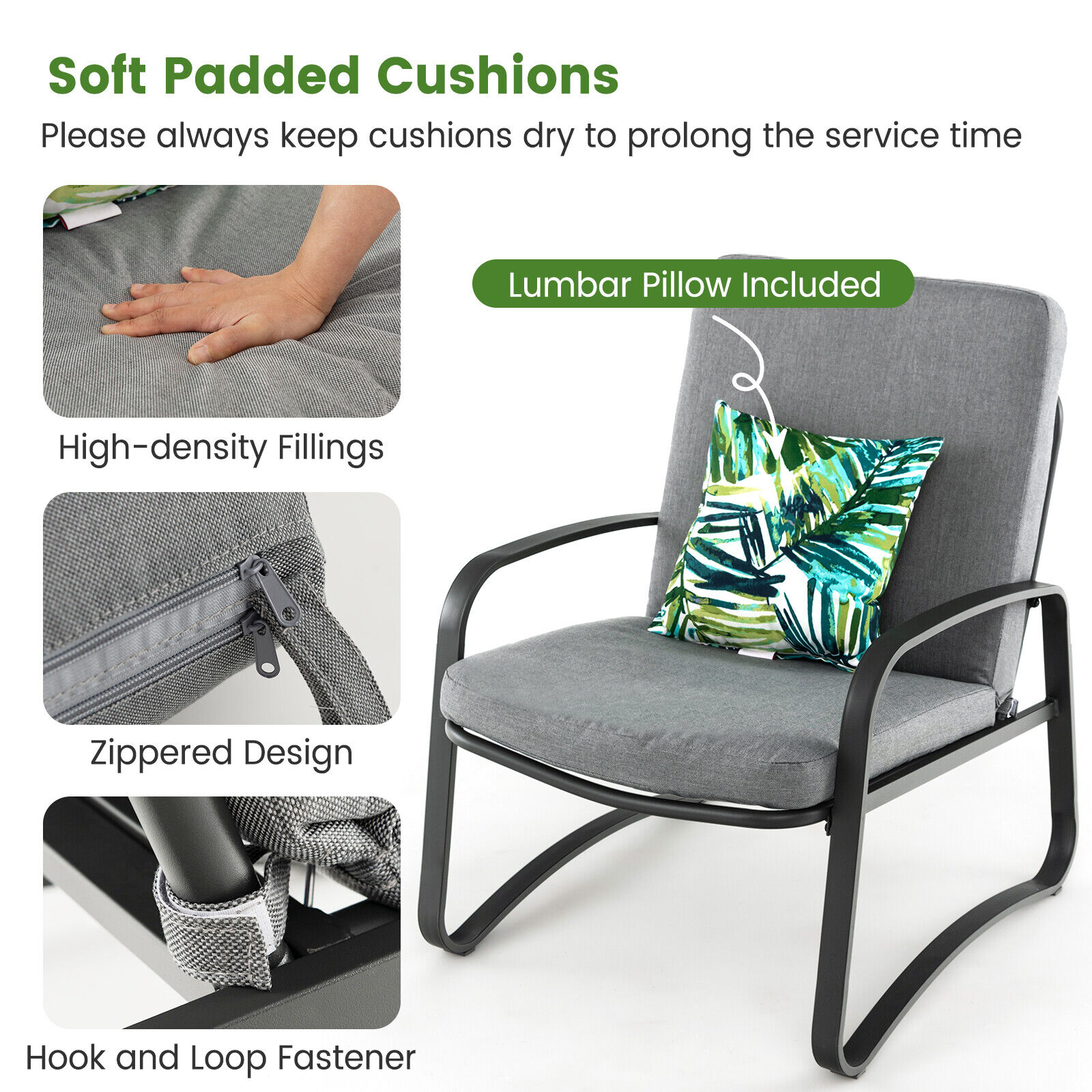 Forclover HBV-00WHI Patio-Conversation-Sets - View #5