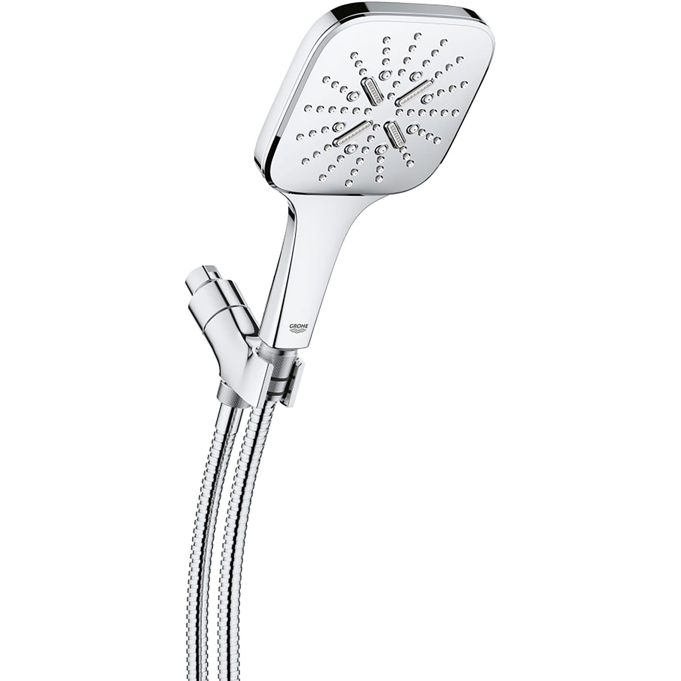 GROHE 26605000 Rainshower Starlight Chrome 1-handle Handheld 5.13-in Square Shower Faucet