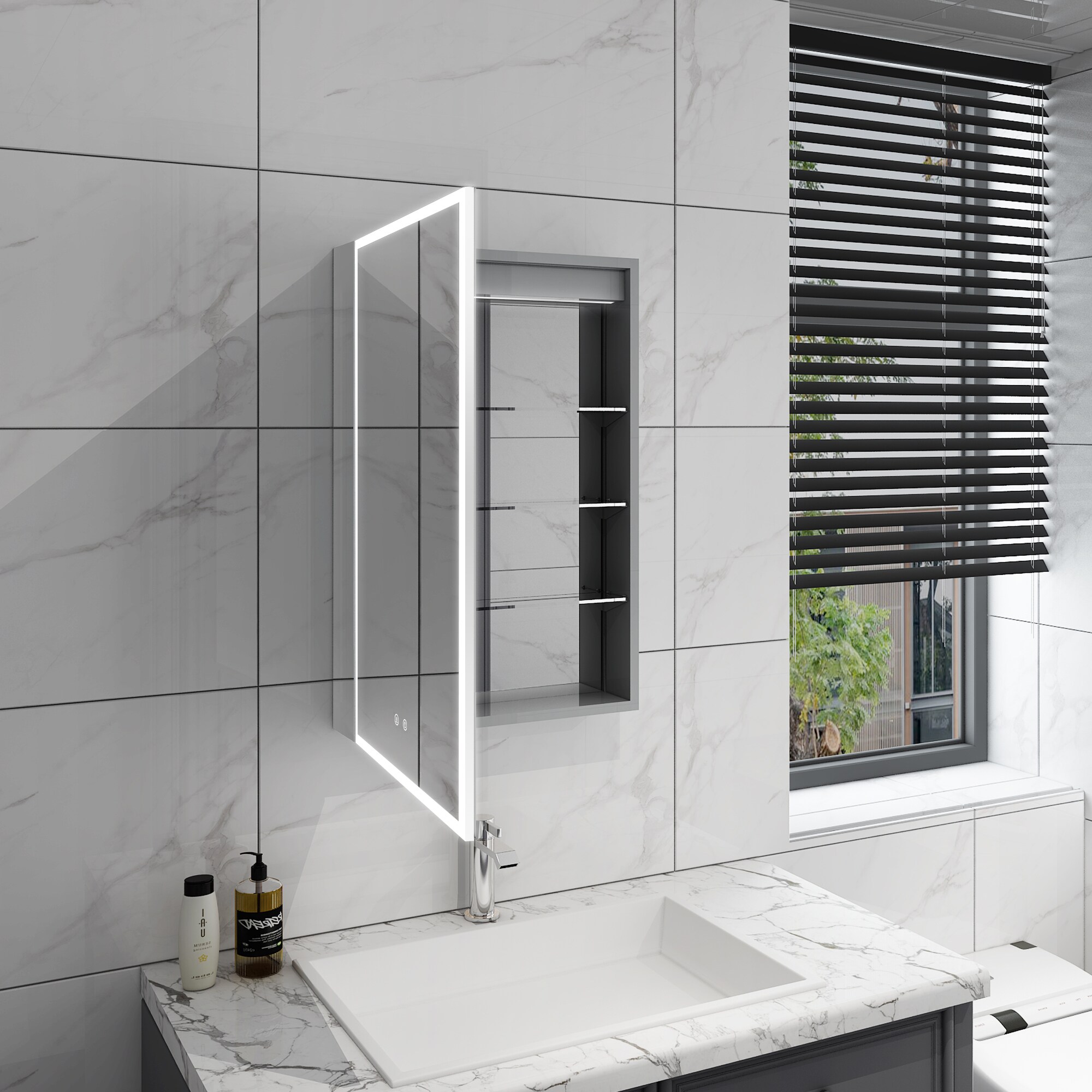 WELLFOR CR-P-12-3W02CP Bathroom-Medicine-Cabinets - View #14