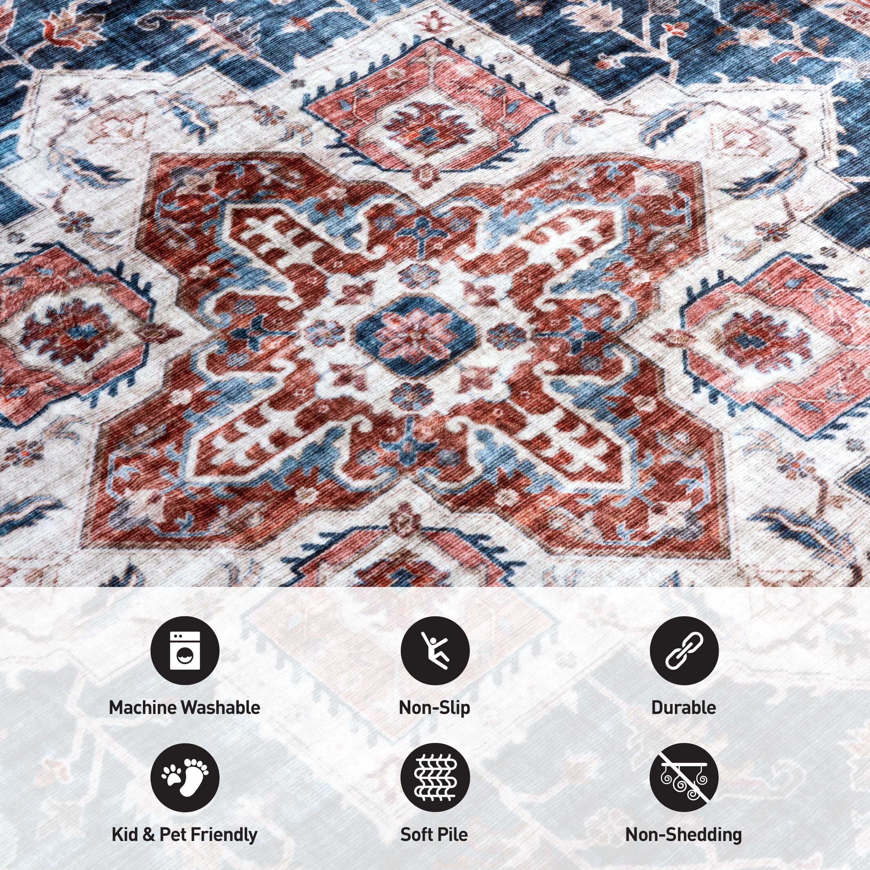 World Rug Gallery 7015BLUE8X10 rugs - View #6