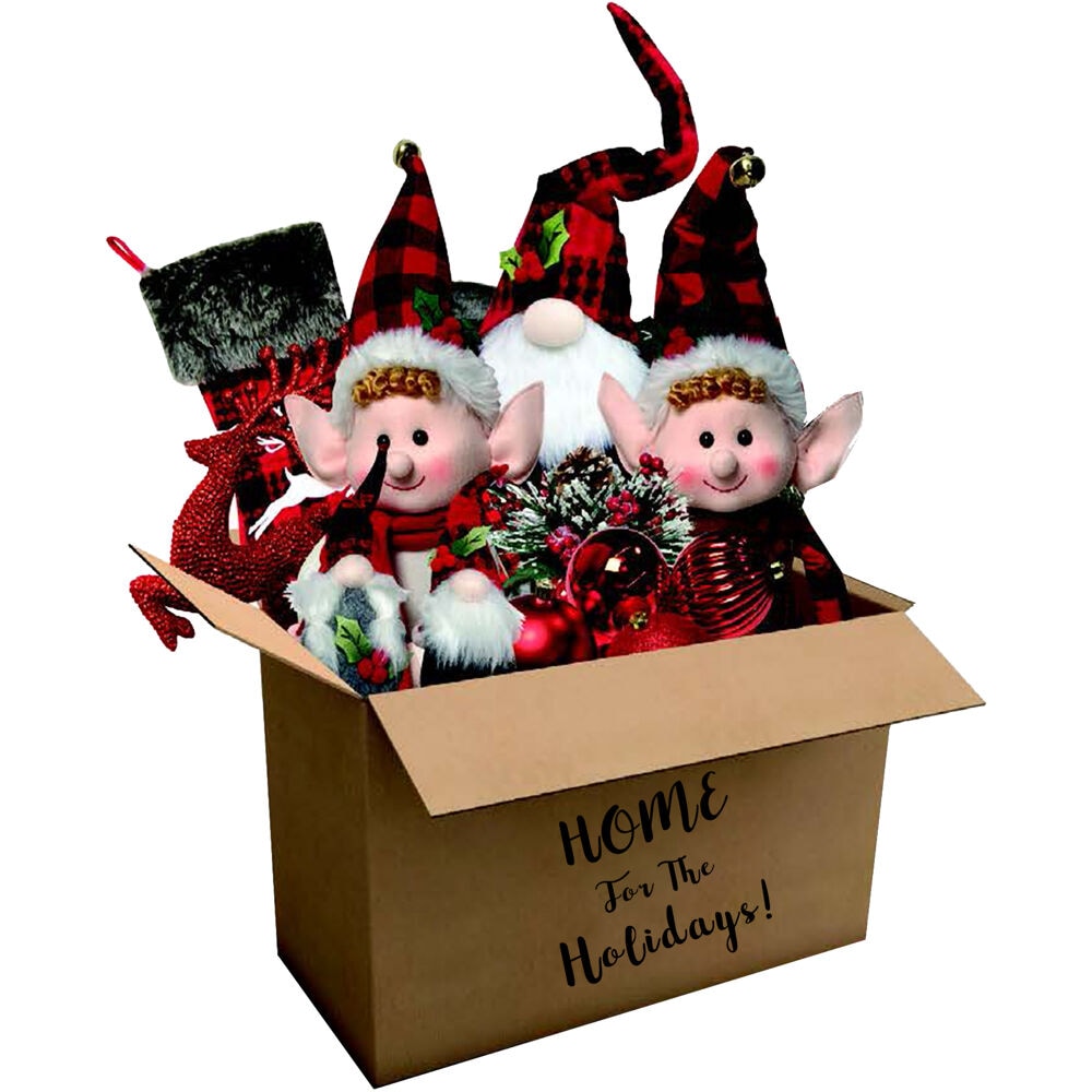 Fraser Hill Farm FFORN0164-PL 164-Pack Red Plastic Assorted Indoor Ornament Set Shatterproof