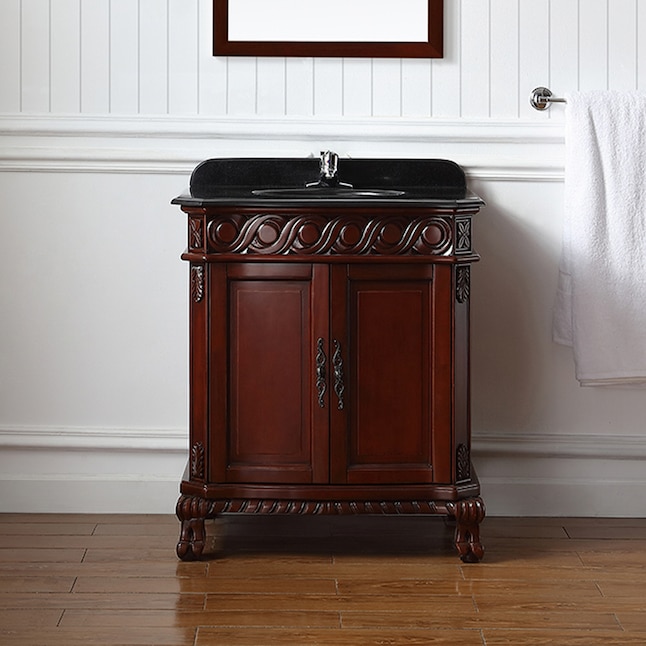Single Sink Bathroom Vanity, Cherry Wood Furniture Vanity