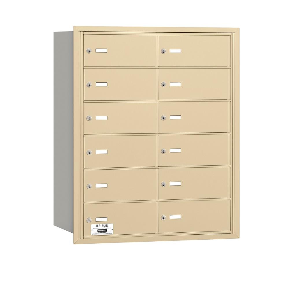 SALSBURY INDUSTRIES 3612SRP Recessed Mount Brown Metal Extra Large Lockable Cluster Mailbox