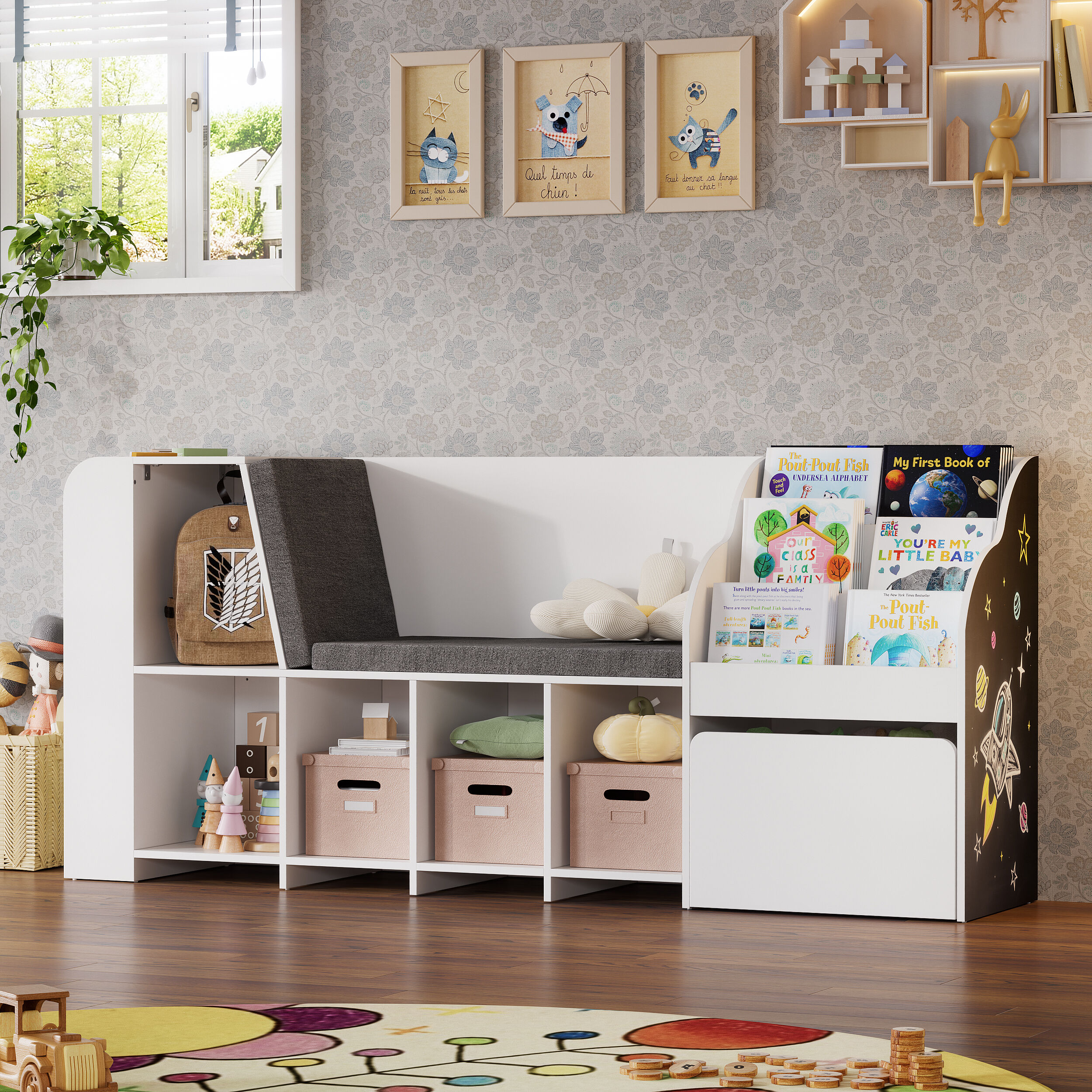 PAKASEPT TTAC033-WWXY250617 70.9-in White Makeup Vanity