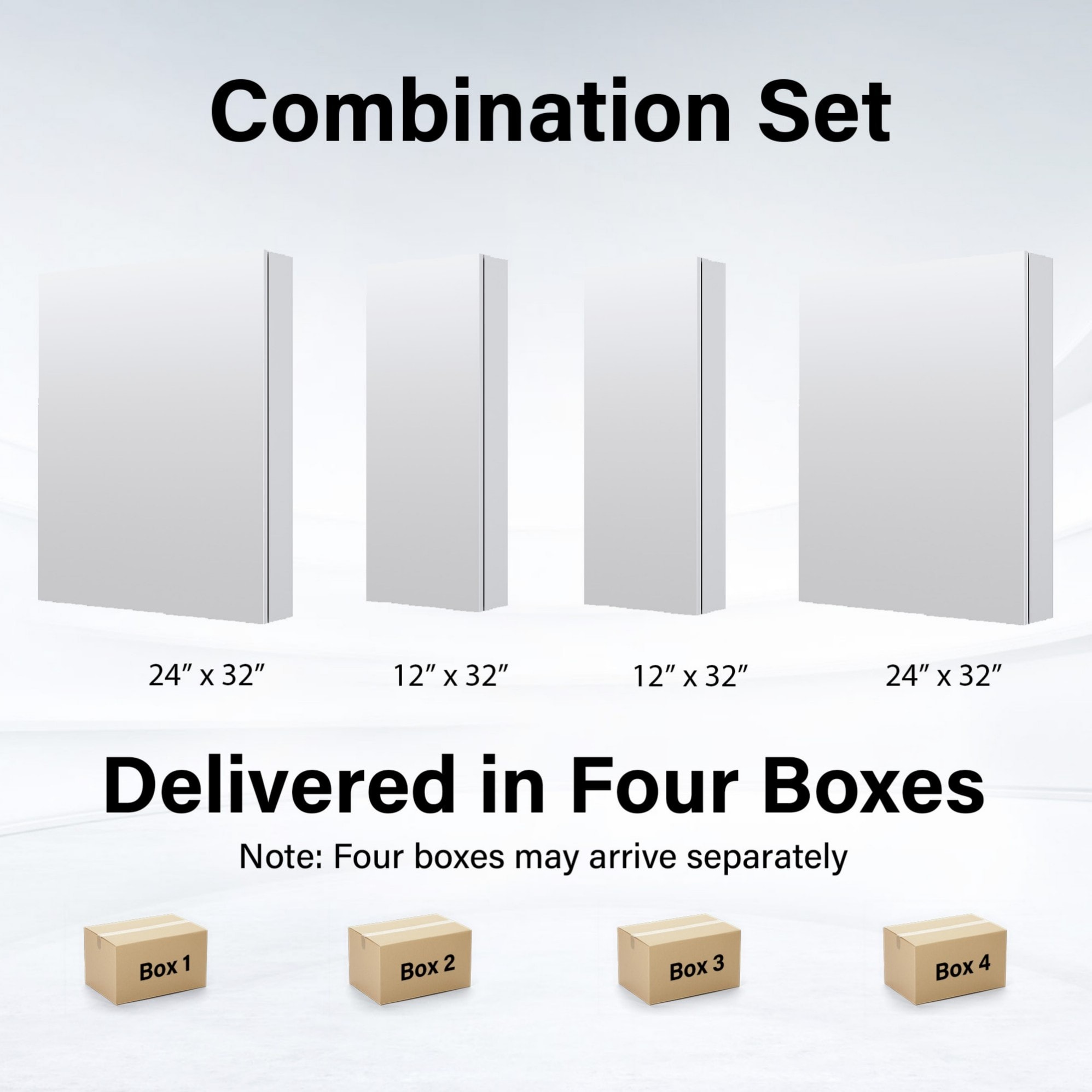 WELLFOR JRA24R12R12L24L32 Bathroom-Medicine-Cabinets - View #9